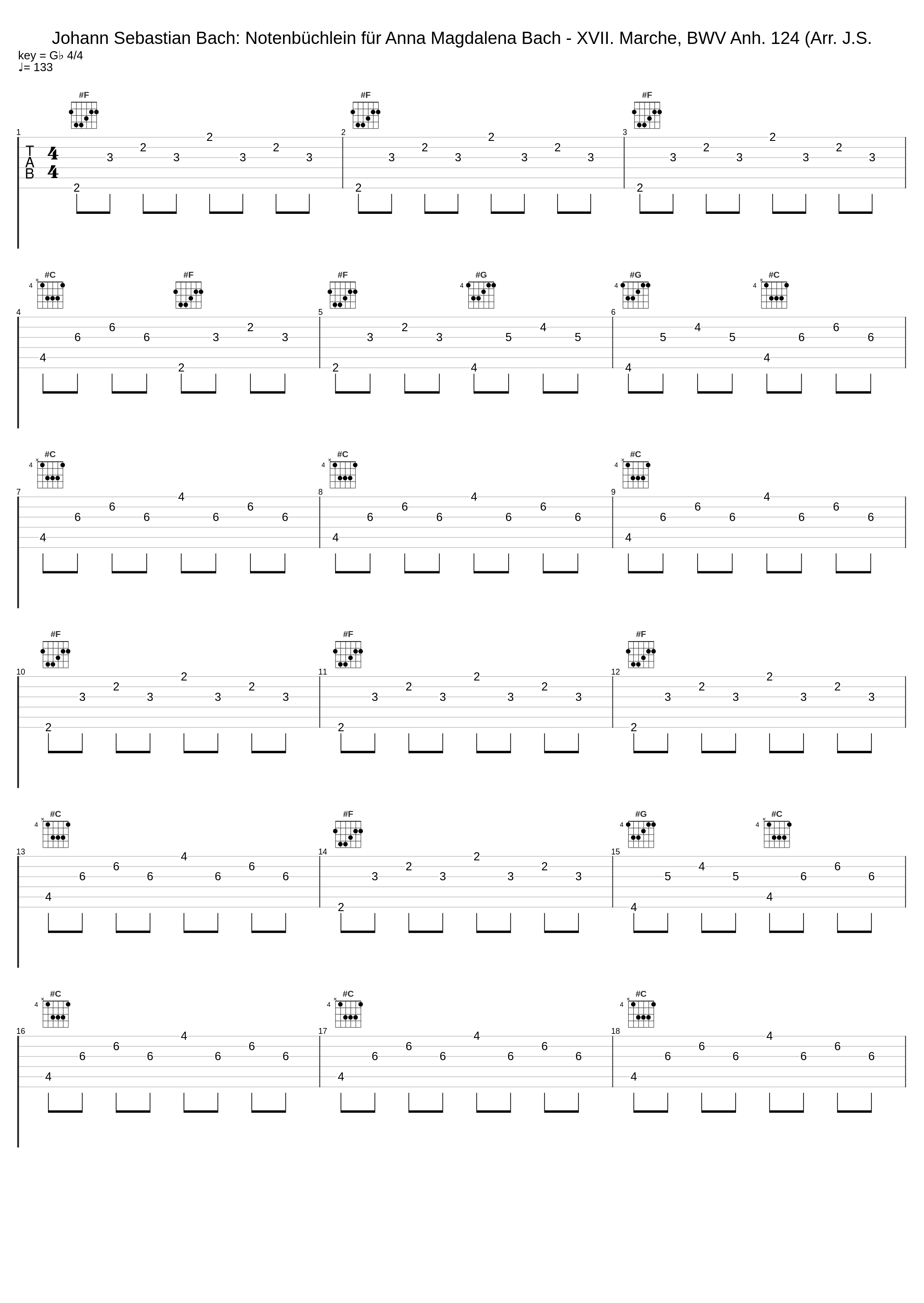 Johann Sebastian Bach: Notenbüchlein für Anna Magdalena Bach - XVII. Marche, BWV Anh. 124 (Arr. J.S._Johann Sebastian Bach_1