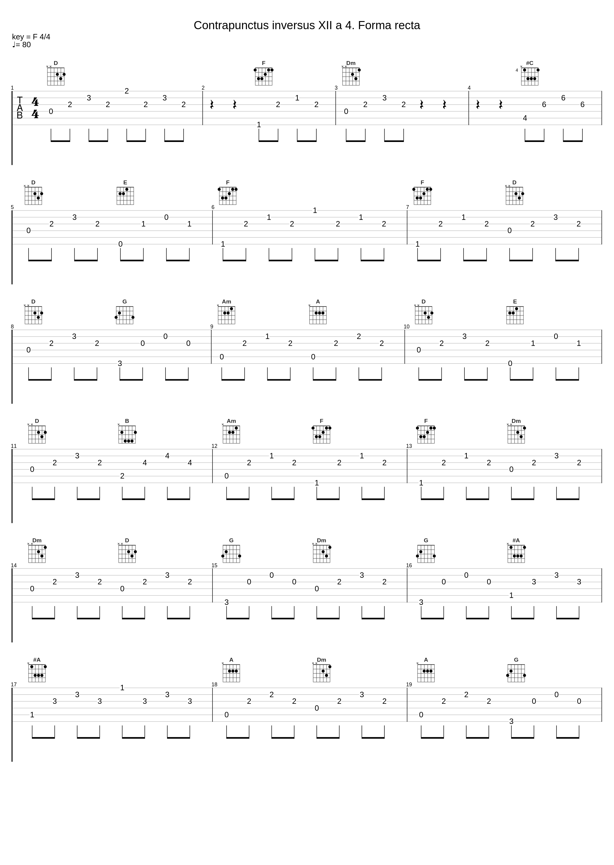 Contrapunctus inversus XII a 4. Forma recta_Filippo Gorini,Johann Sebastian Bach_1