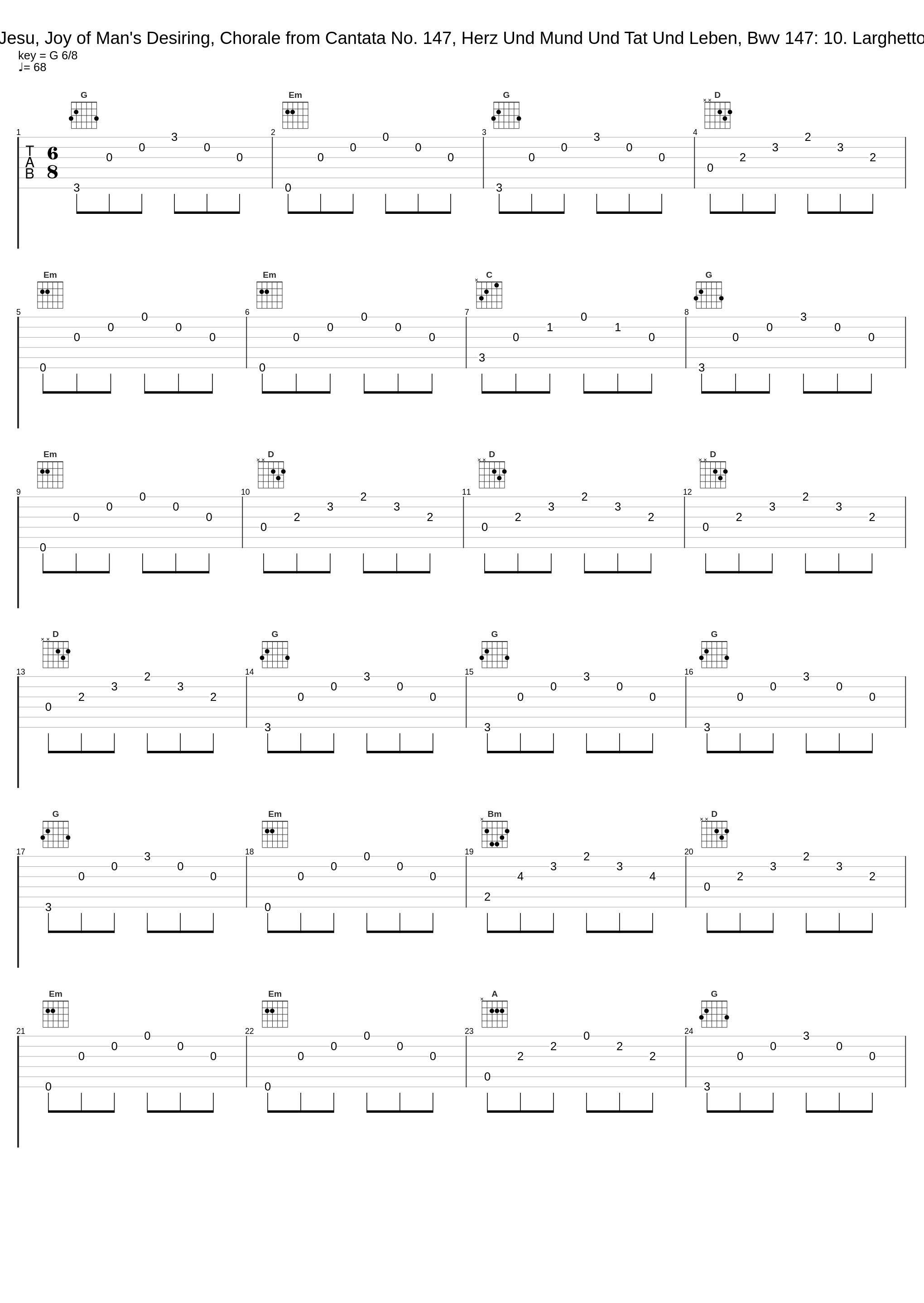 Jesu, Joy of Man's Desiring, Chorale from Cantata No. 147, Herz Und Mund Und Tat Und Leben, Bwv 147: 10. Larghetto_Johann Sebastian Bach,Walter Rinaldi_1