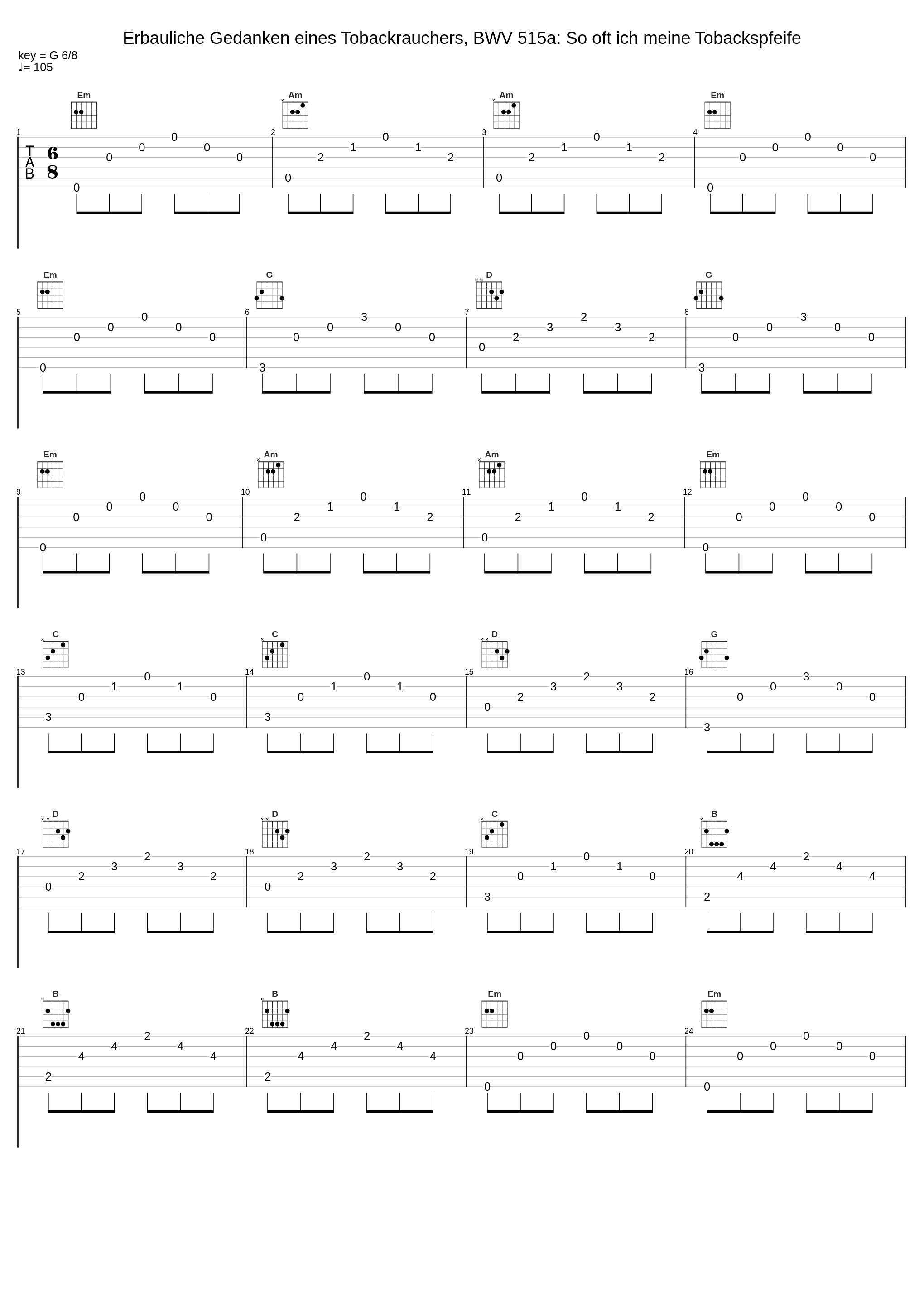 Erbauliche Gedanken eines Tobackrauchers, BWV 515a: So oft ich meine Tobackspfeife_Hans-Martin Linde,Johann Sebastian Bach_1