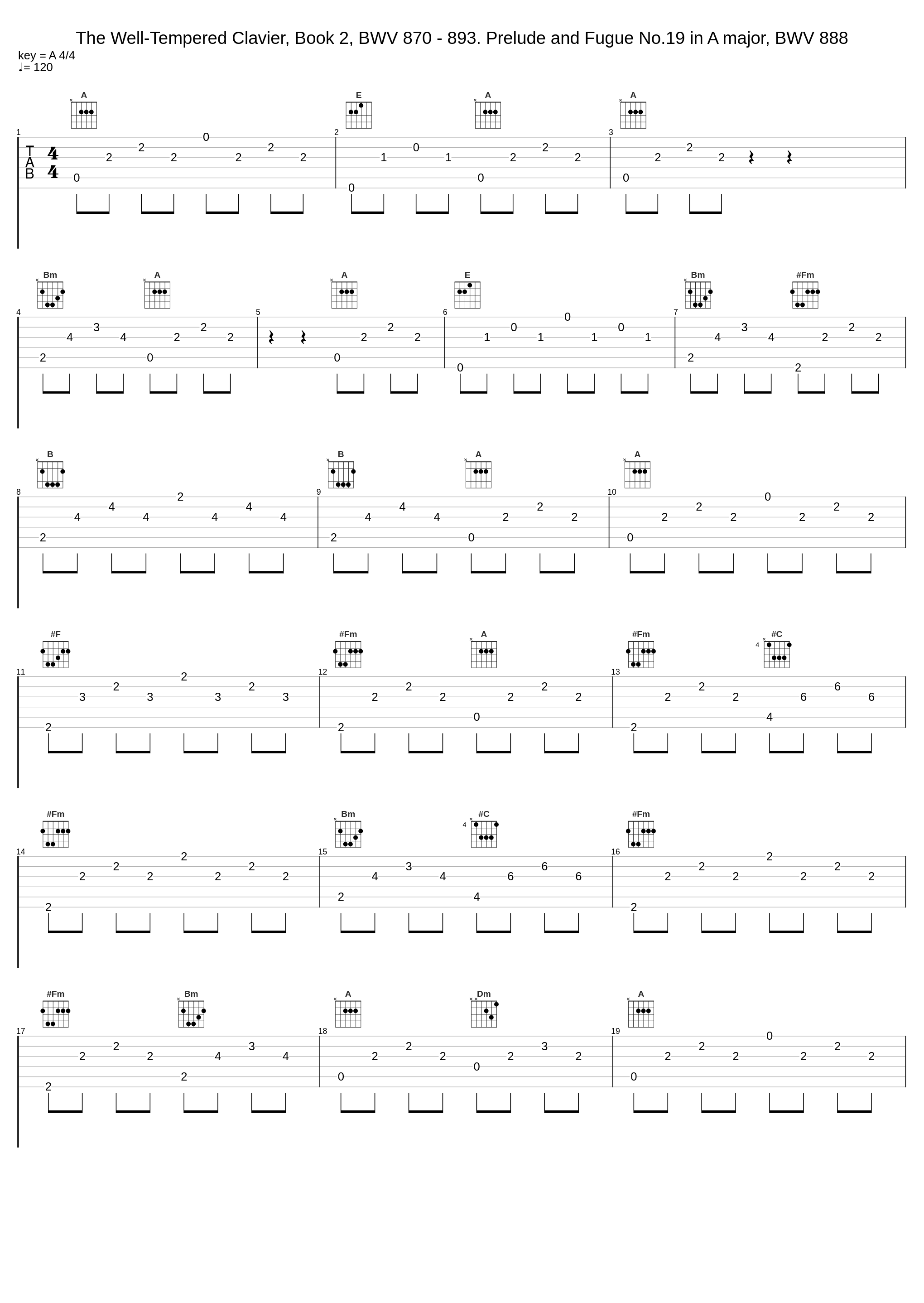 The Well-Tempered Clavier, Book 2, BWV 870 - 893. Prelude and Fugue No.19 in A major, BWV 888_Johann Sebastian Bach,Samuel Feinberg_1