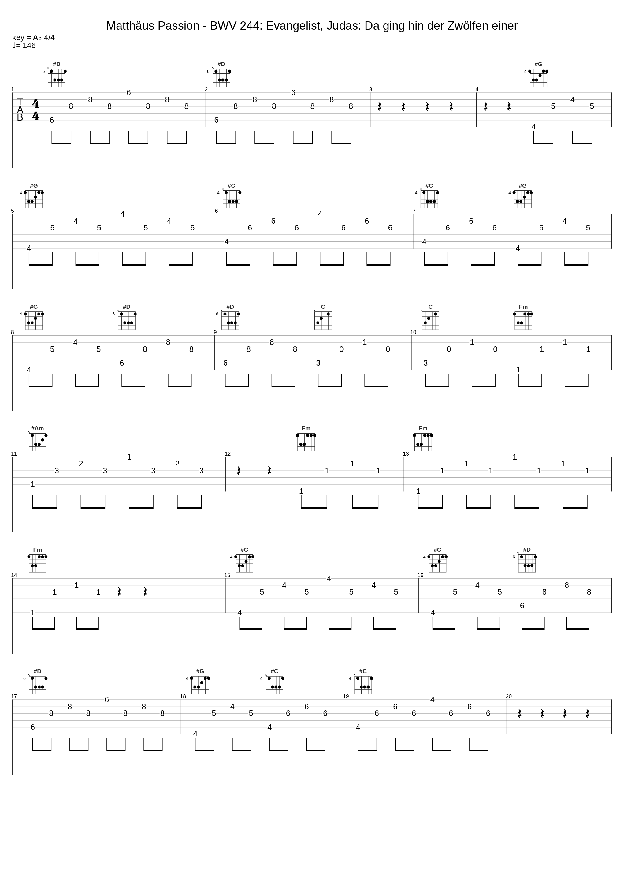 Matthäus Passion - BWV 244: Evangelist, Judas: Da ging hin der Zwölfen einer_Johann Sebastian Bach_1