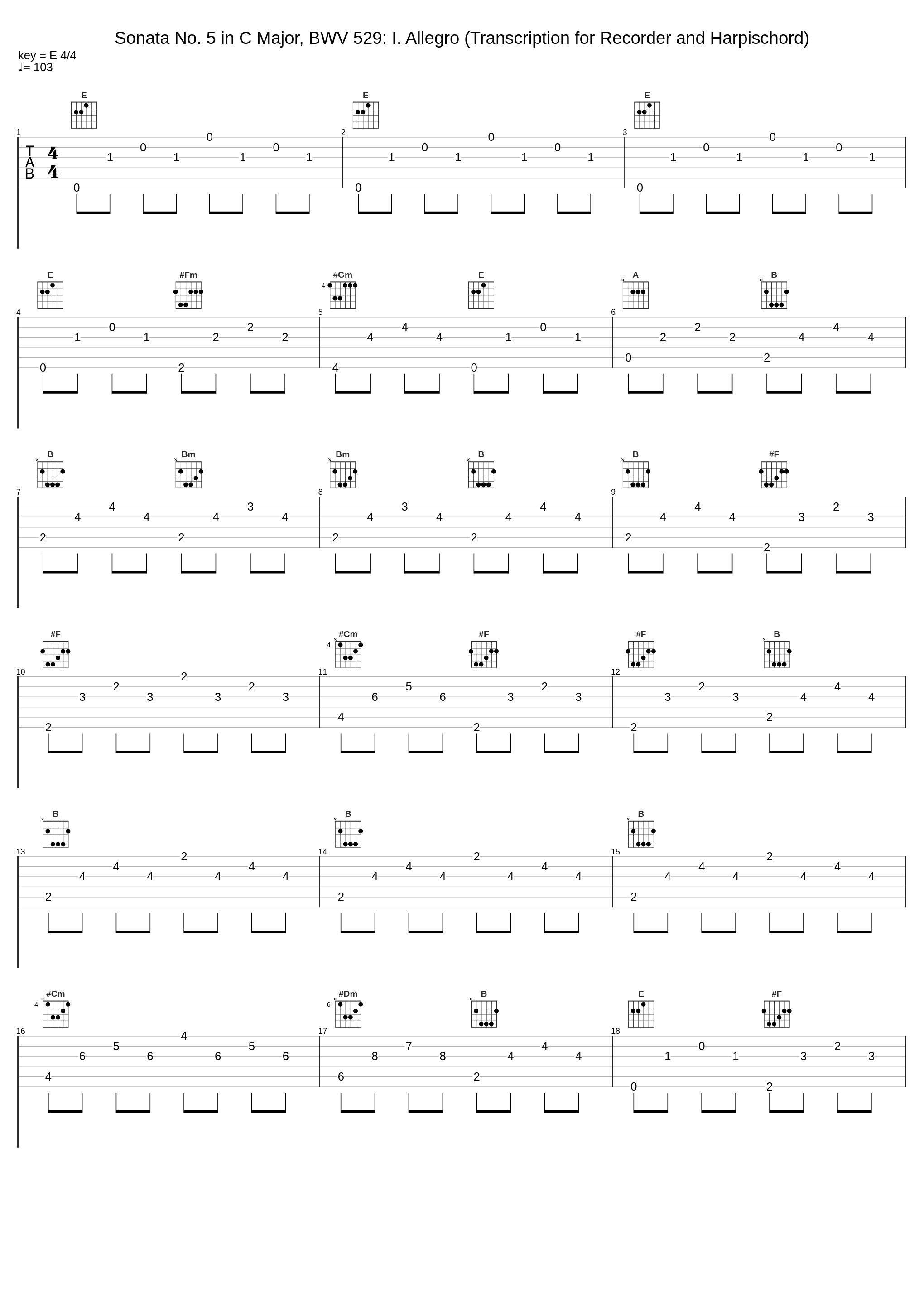 Sonata No. 5 in C Major, BWV 529: I. Allegro (Transcription for Recorder and Harpischord)_Jan Van Hoecke,Jovanka Marville,Johann Sebastian Bach_1