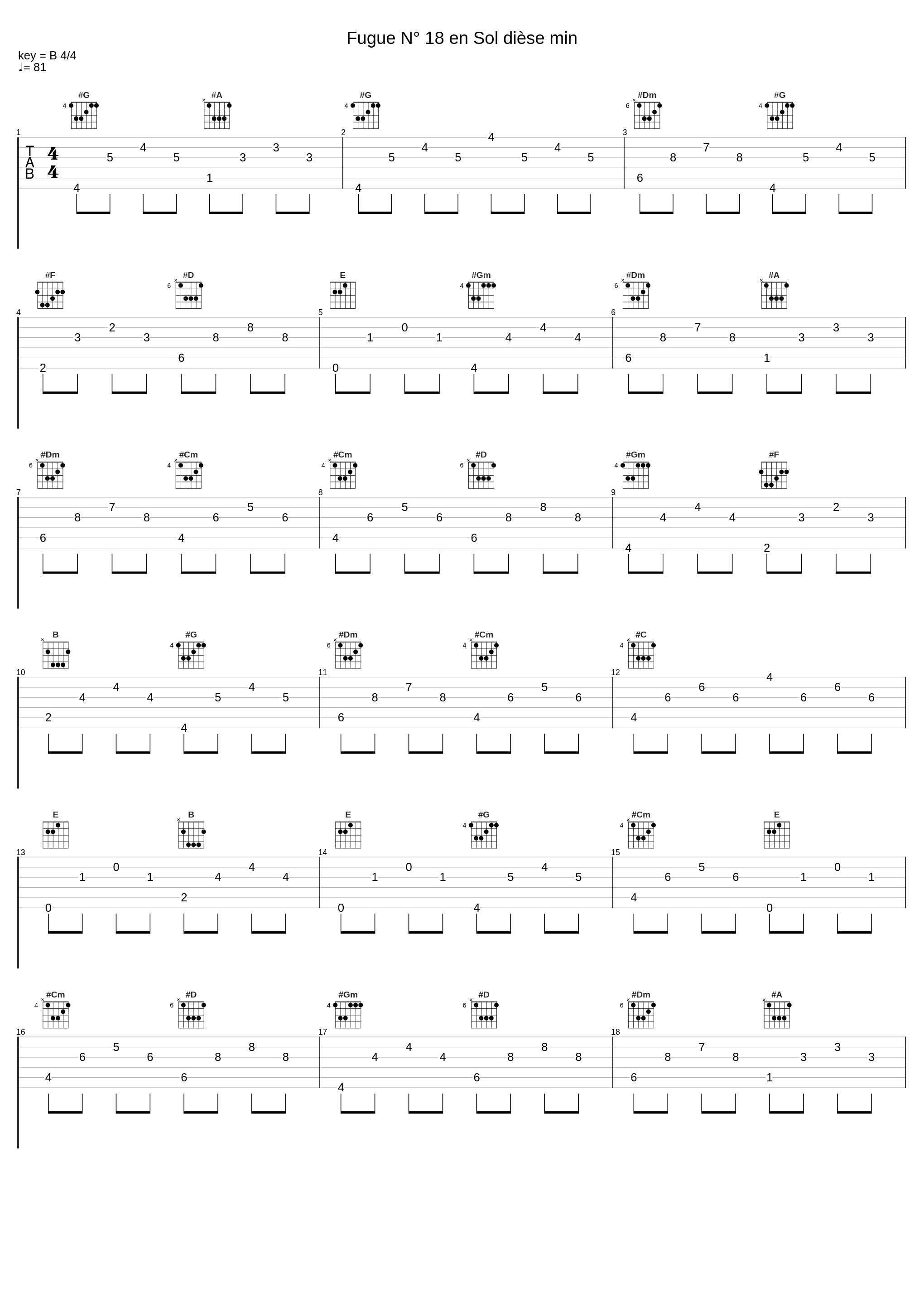 Fugue N° 18 en Sol dièse min_朱晓玫,Johann Sebastian Bach_1