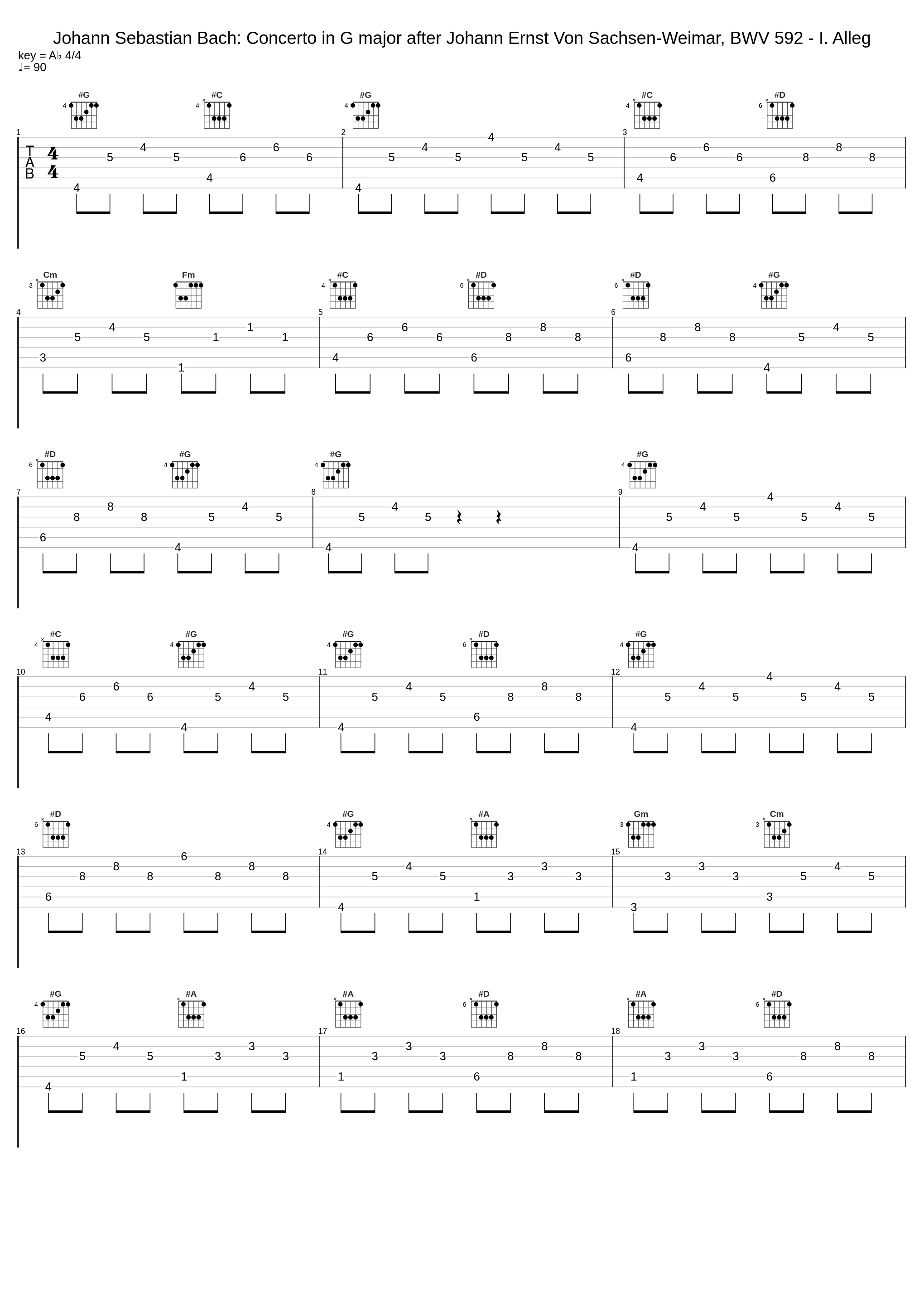 Johann Sebastian Bach: Concerto in G major after Johann Ernst Von Sachsen-Weimar, BWV 592 - I. Alleg_Johann Sebastian Bach_1