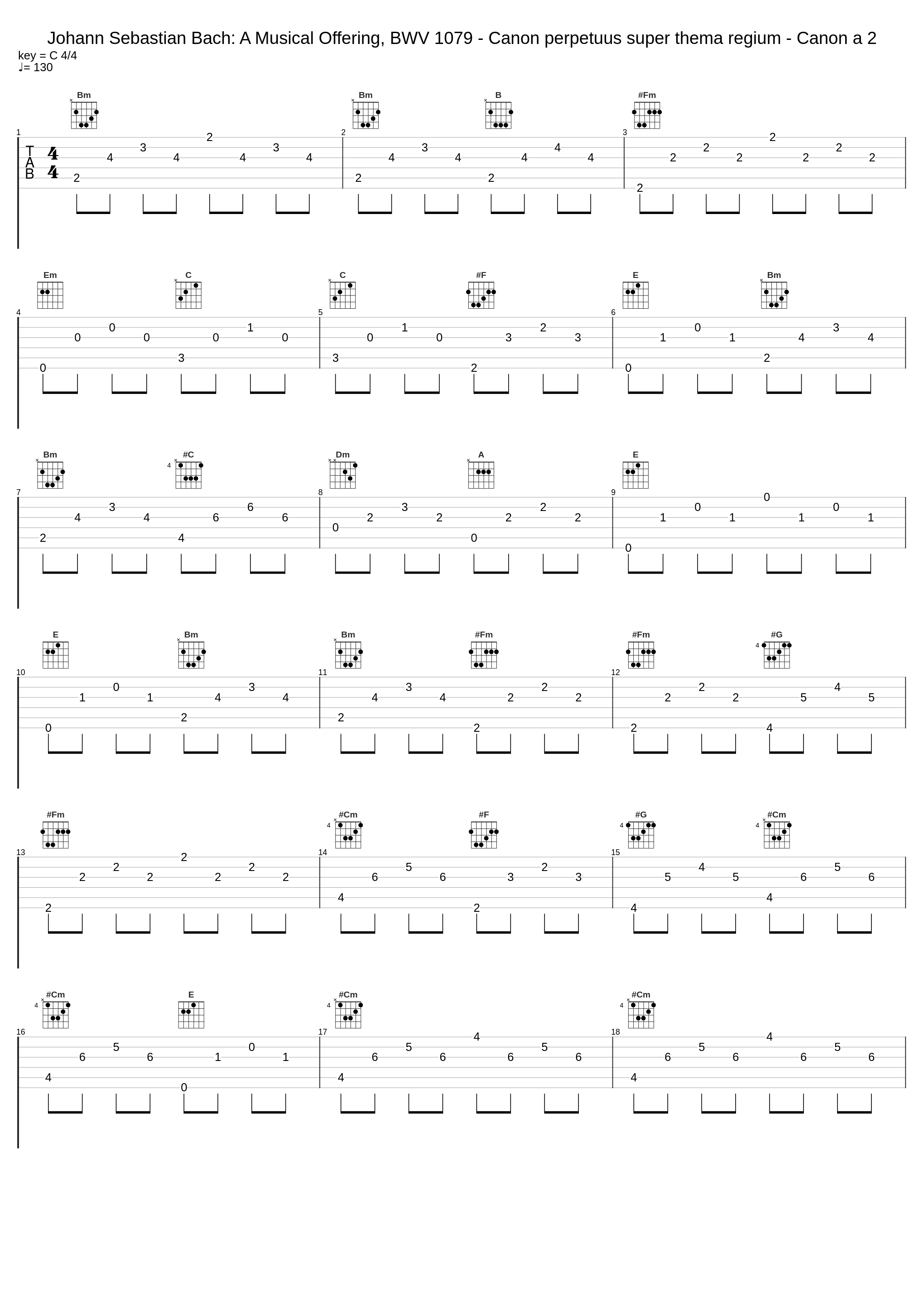 Johann Sebastian Bach: A Musical Offering, BWV 1079 - Canon perpetuus super thema regium - Canon a 2_Johann Sebastian Bach_1