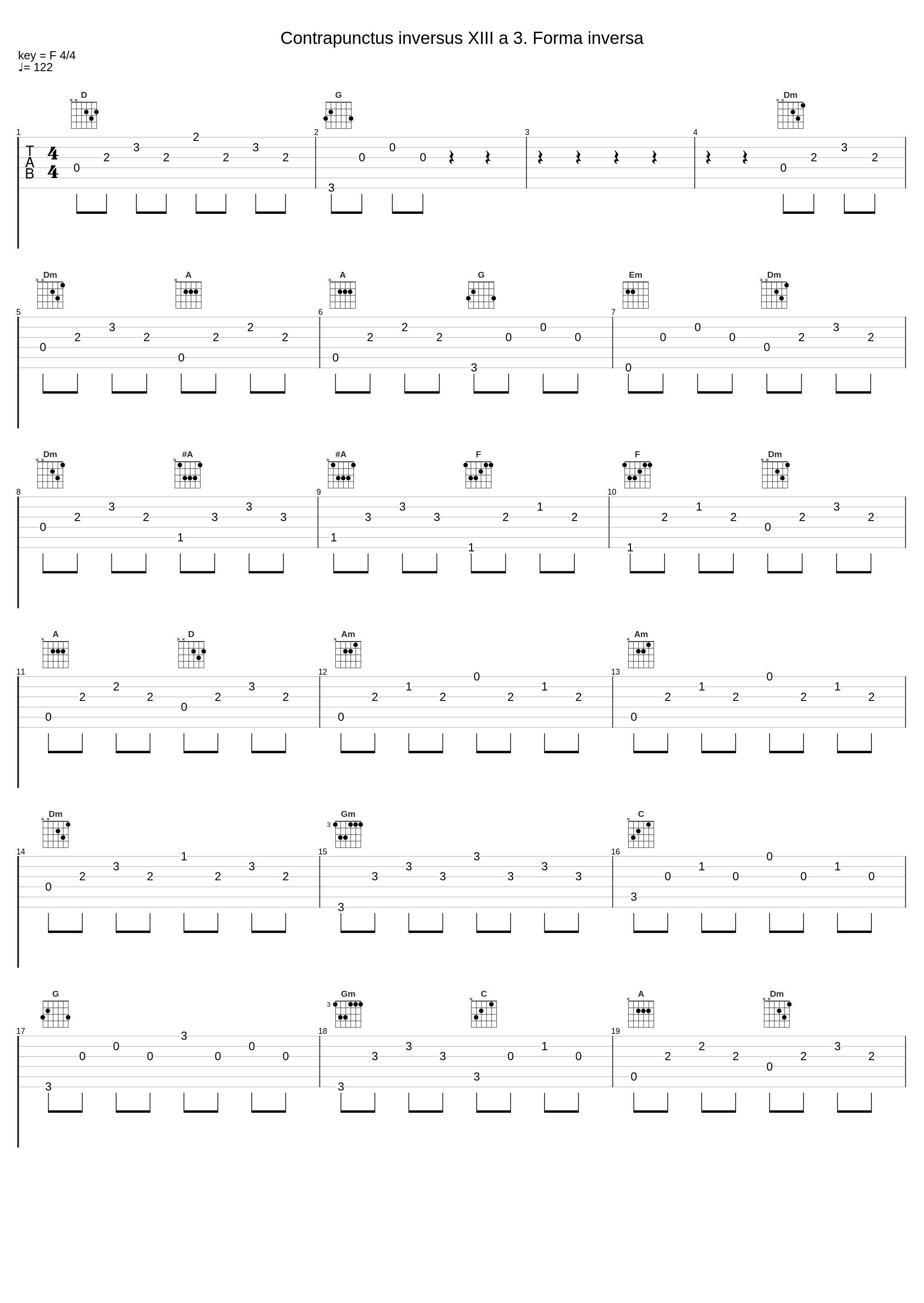 Contrapunctus inversus XIII a 3. Forma inversa_Filippo Gorini,Johann Sebastian Bach_1