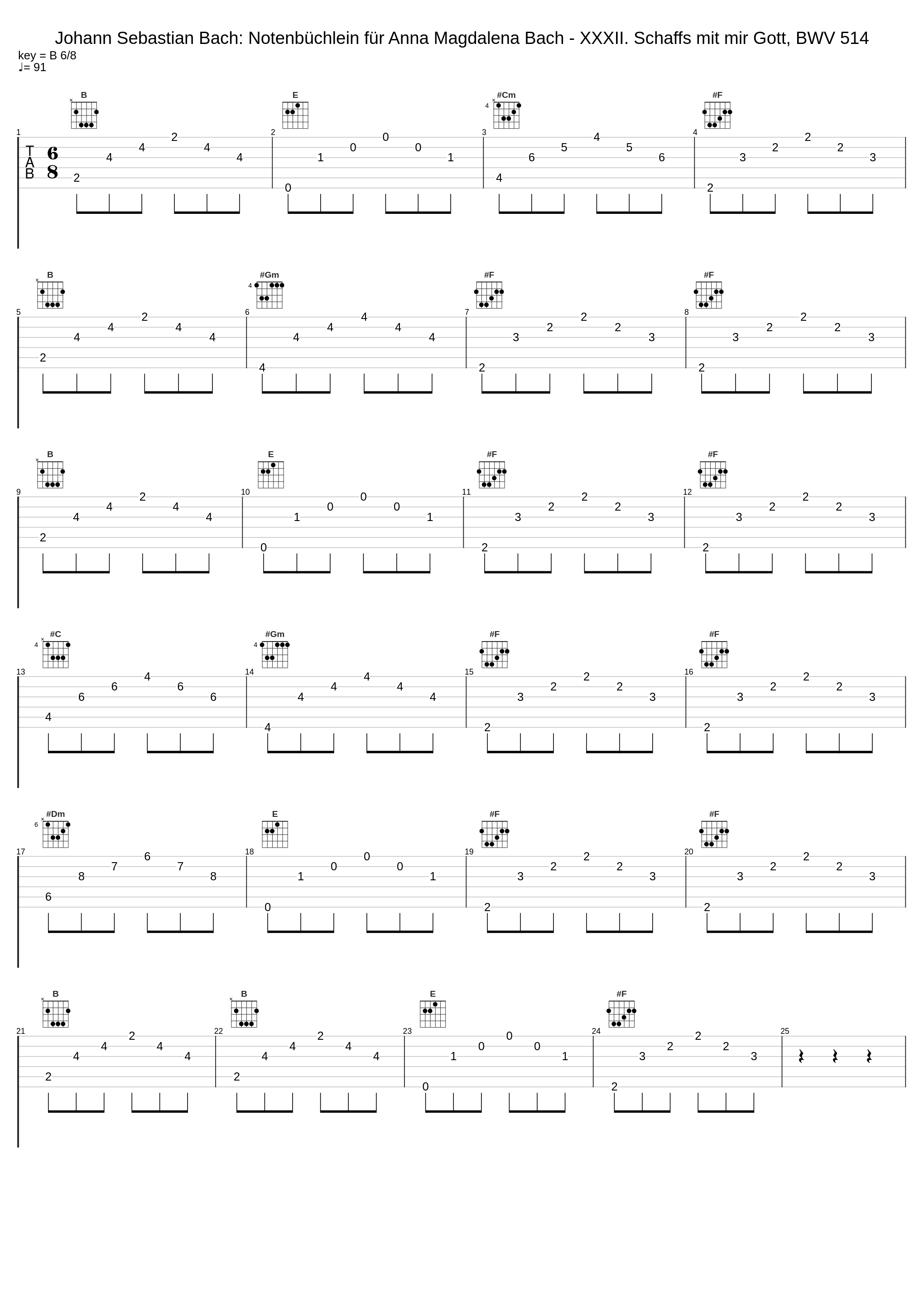 Johann Sebastian Bach: Notenbüchlein für Anna Magdalena Bach - XXXII. Schaffs mit mir Gott, BWV 514_Johann Sebastian Bach_1