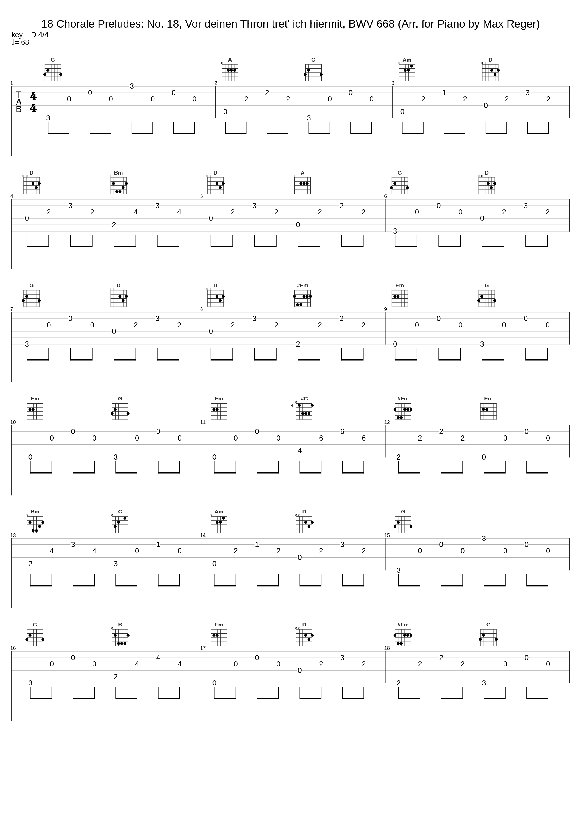 18 Chorale Preludes: No. 18, Vor deinen Thron tret' ich hiermit, BWV 668 (Arr. for Piano by Max Reger)_Gottfried Hemetsberger,Johann Sebastian Bach_1