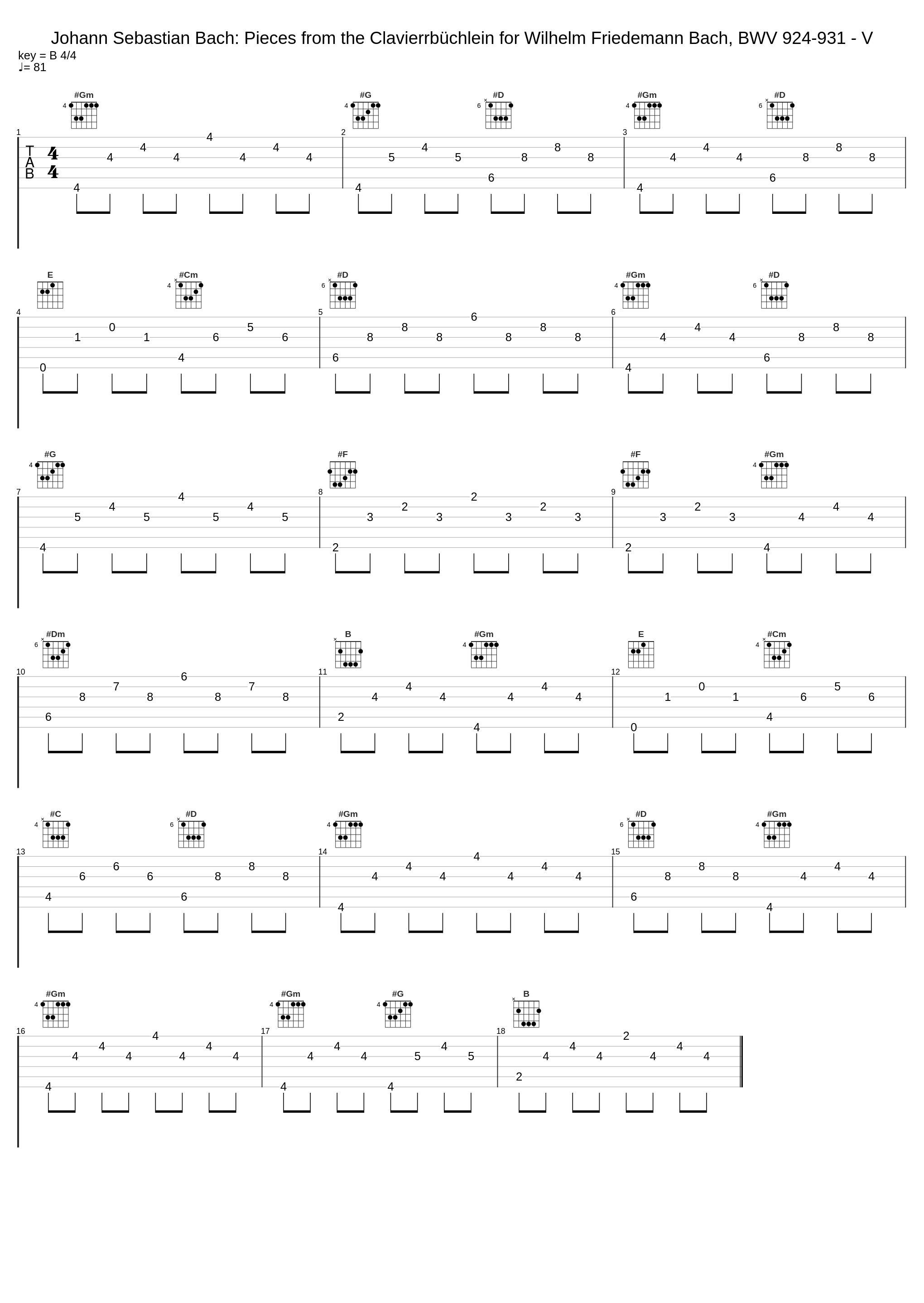 Johann Sebastian Bach: Pieces from the Clavierrbüchlein for Wilhelm Friedemann Bach, BWV 924-931 - V_Johann Sebastian Bach_1