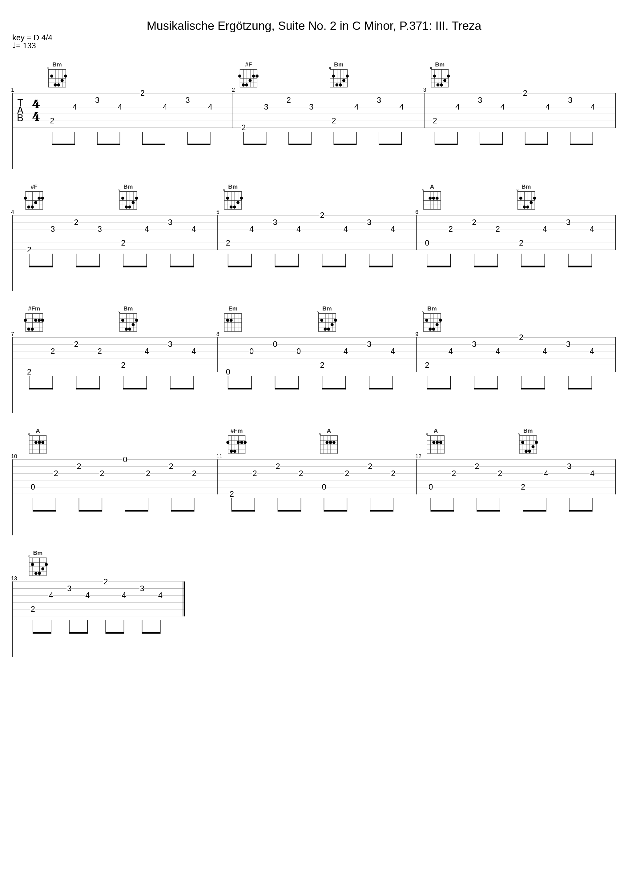 Musikalische Ergötzung, Suite No. 2 in C Minor, P.371: III. Treza_Harmonie Universelle,Johann Pachelbel_1