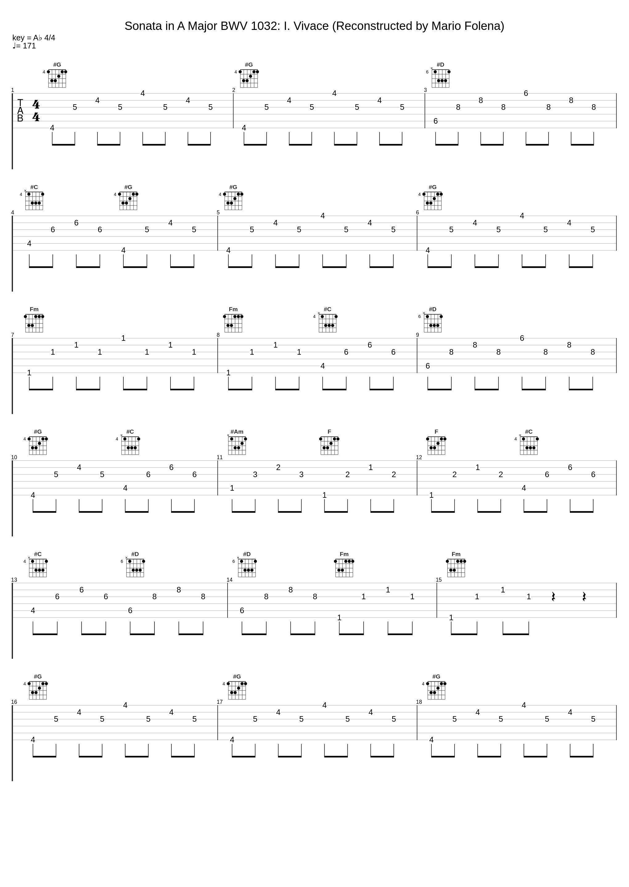 Sonata in A Major BWV 1032: I. Vivace (Reconstructed by Mario Folena)_Mario Folena,Roberto Loreggian,Johann Sebastian Bach_1