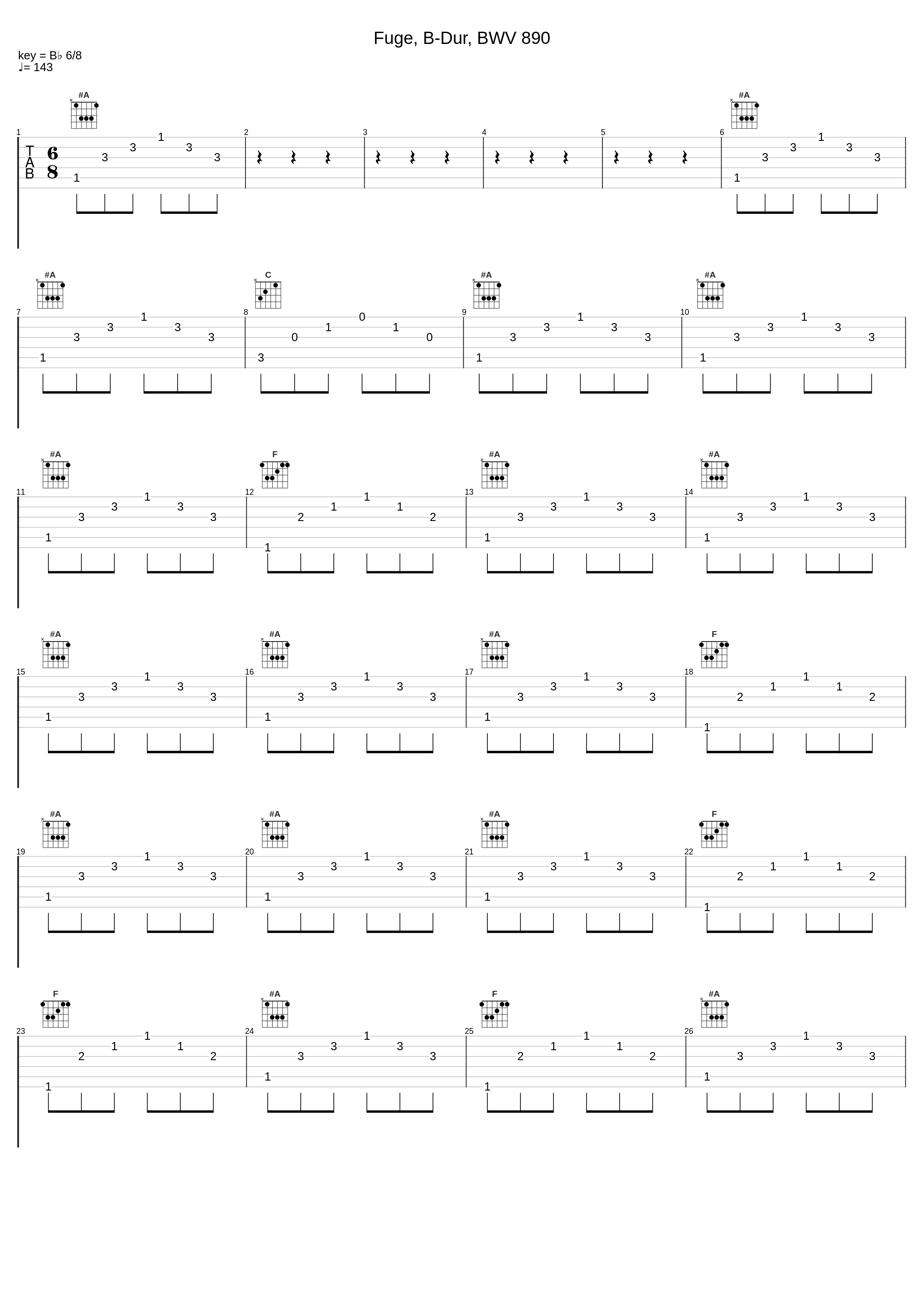 Fuge, B-Dur, BWV 890_Hans-Georg Wimmer,Johann Sebastian Bach_1