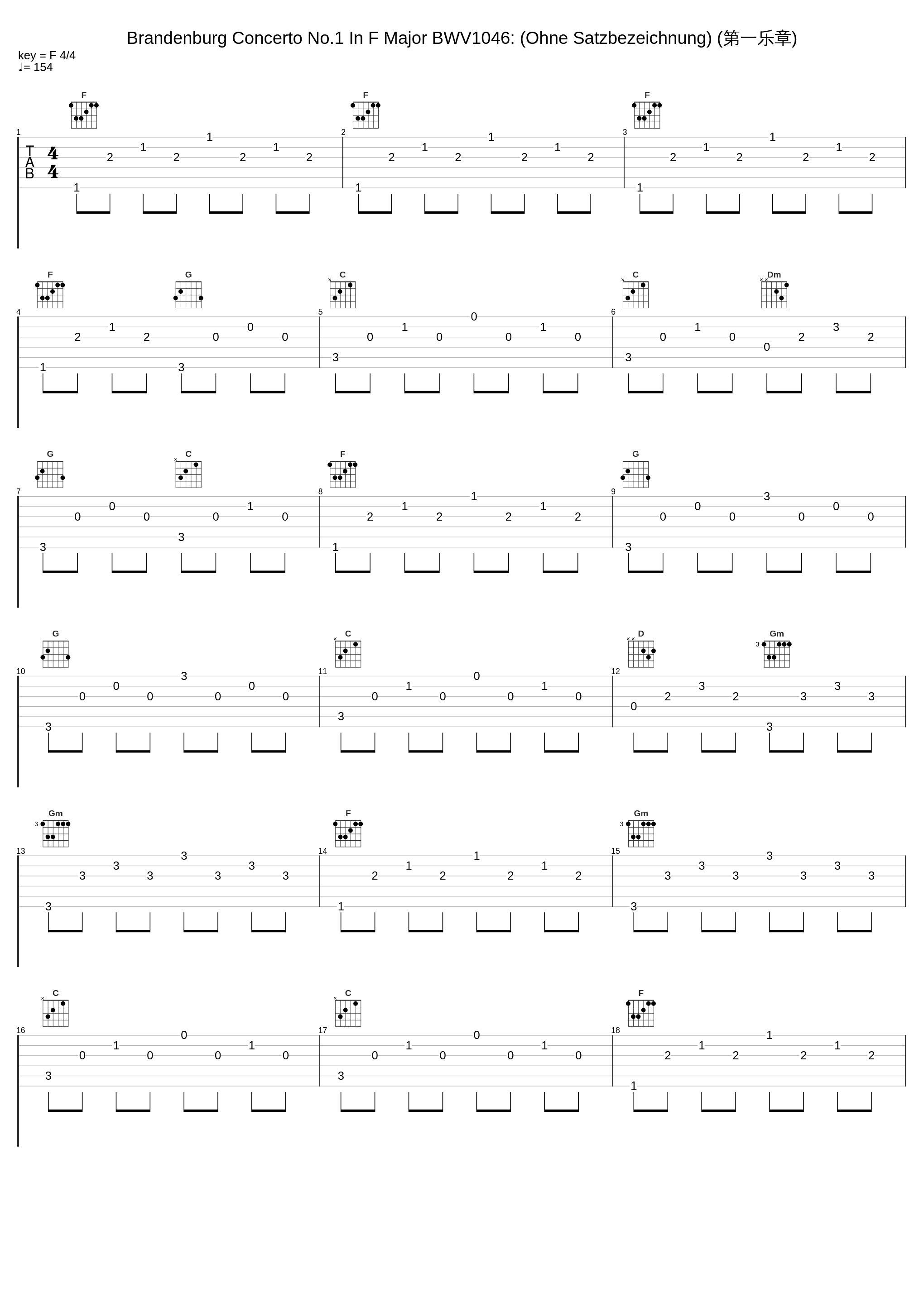 Brandenburg Concerto No.1 In F Major BWV1046: (Ohne Satzbezeichnung) (第一乐章)_Johann Sebastian Bach_1