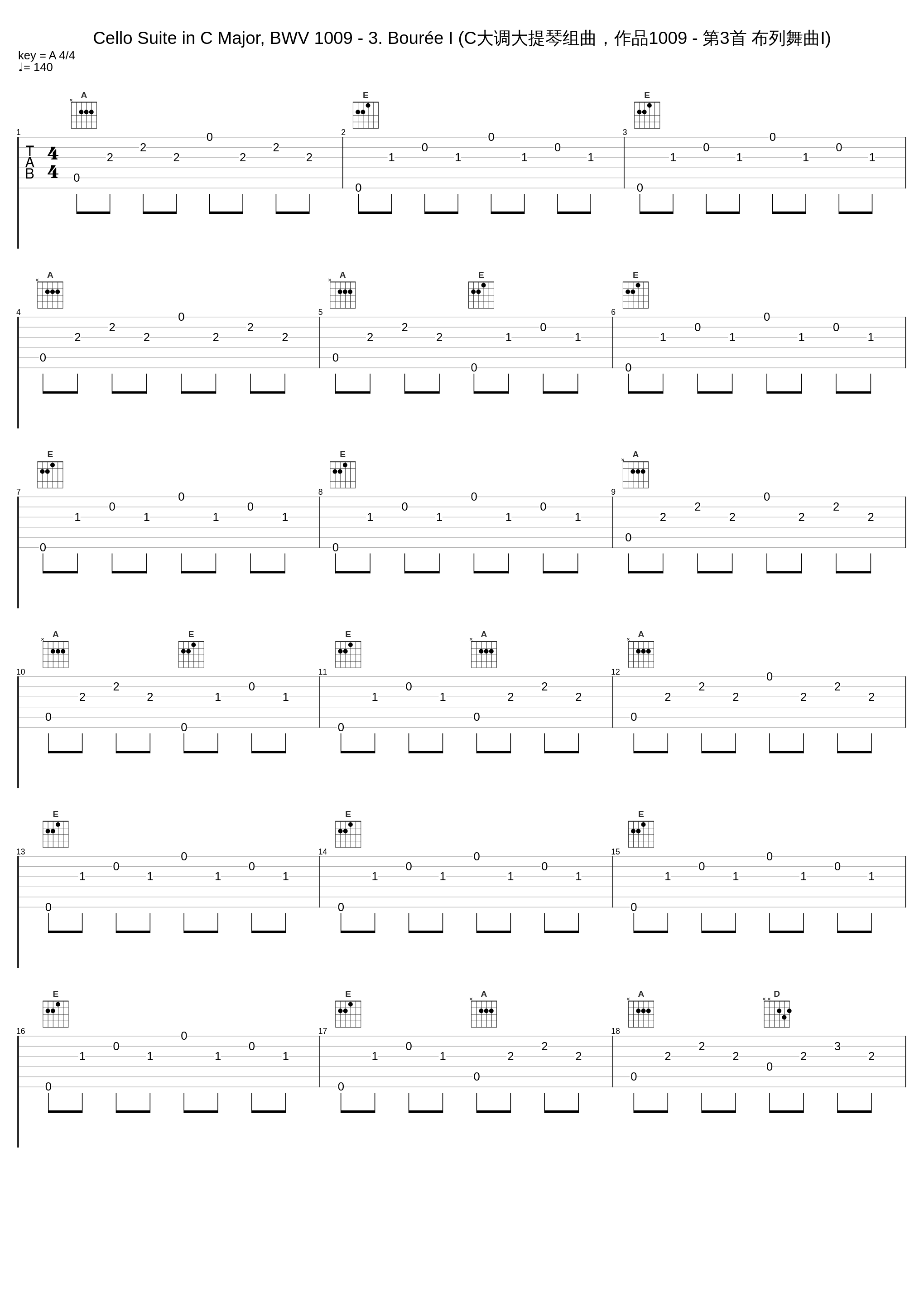 Cello Suite in C Major, BWV 1009 - 3. Bourée I (C大调大提琴组曲，作品1009 - 第3首 布列舞曲I)_John Williams,Johann Sebastian Bach_1