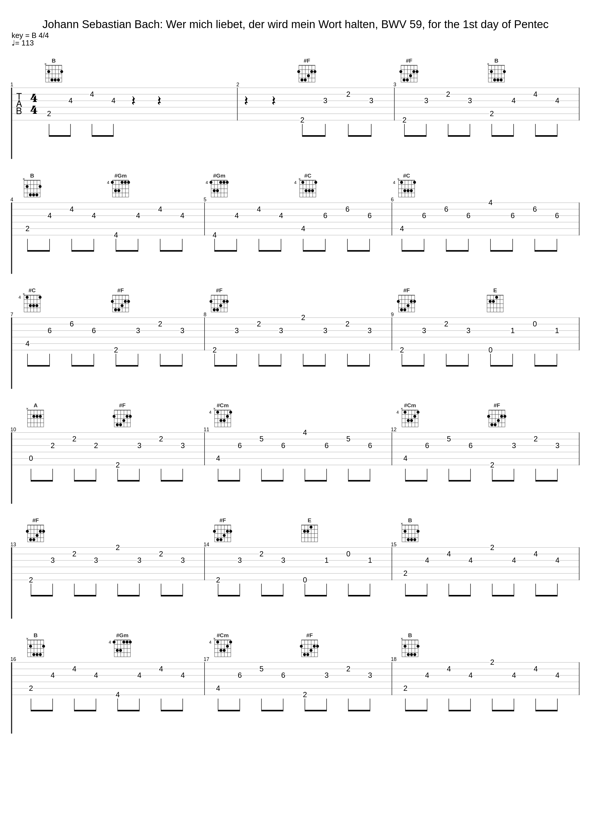 Johann Sebastian Bach: Wer mich liebet, der wird mein Wort halten, BWV 59, for the 1st day of Pentec_Johann Sebastian Bach_1