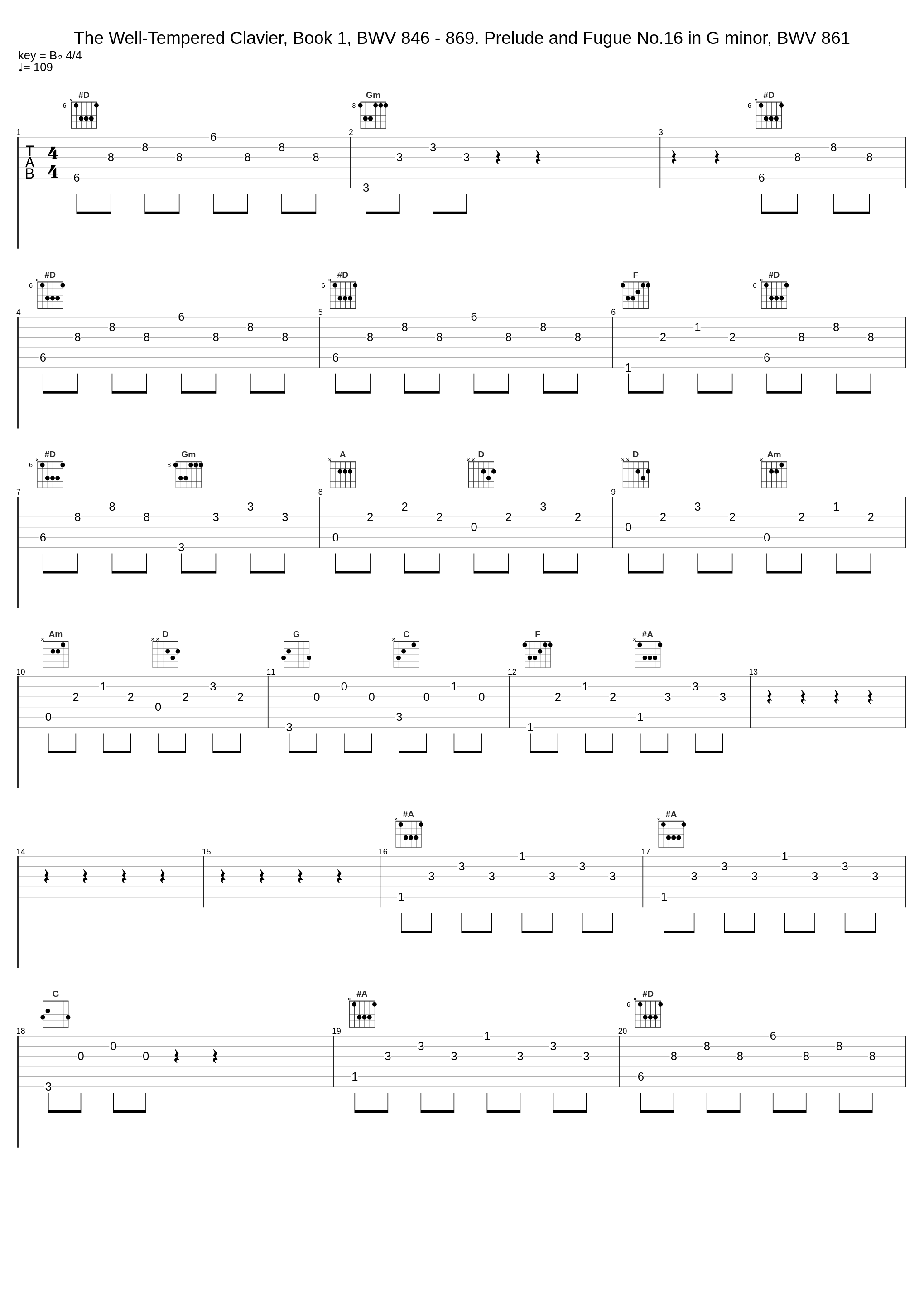 The Well-Tempered Clavier, Book 1, BWV 846 - 869. Prelude and Fugue No.16 in G minor, BWV 861_Samuel Feinberg,Johann Sebastian Bach_1