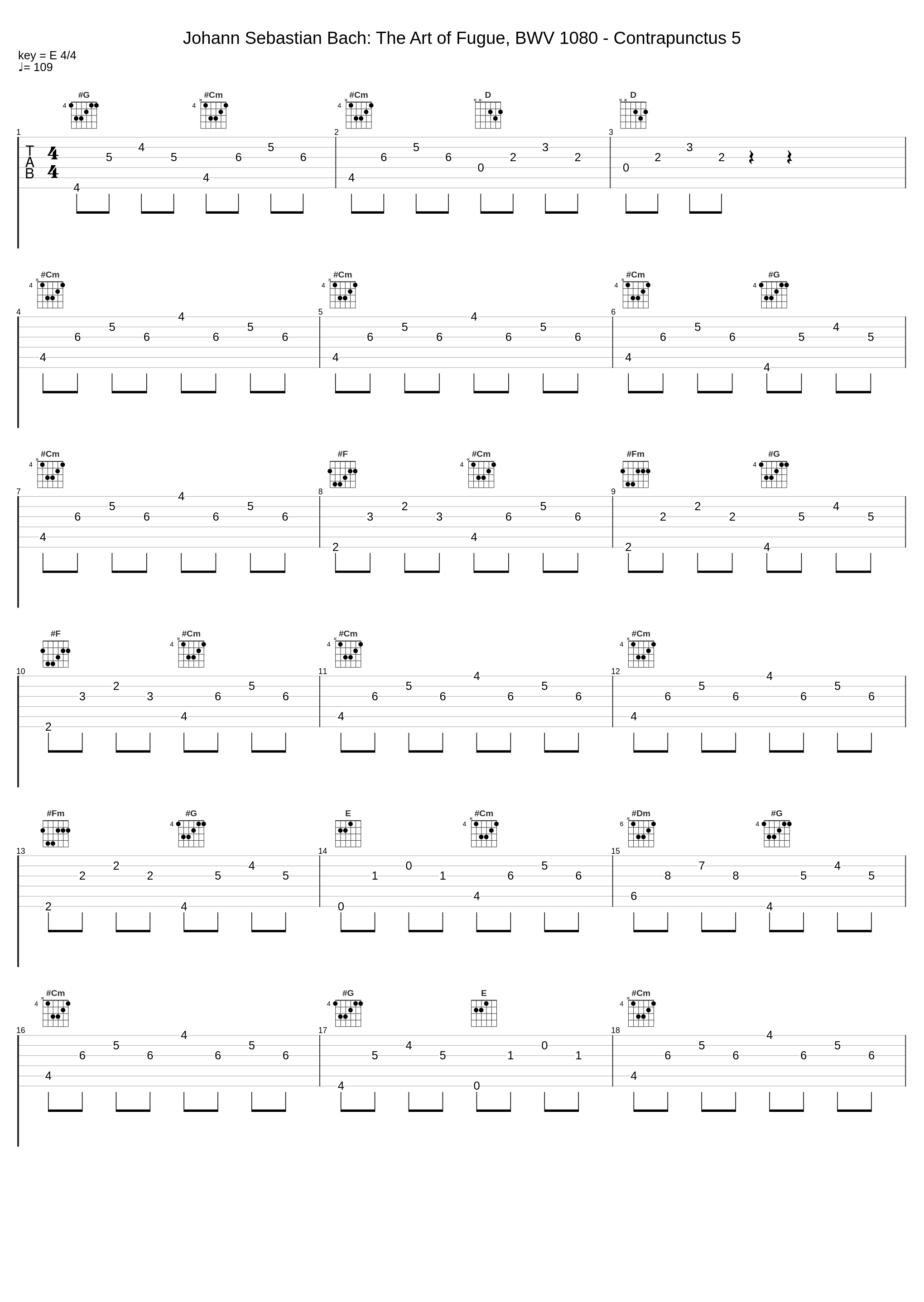 Johann Sebastian Bach: The Art of Fugue, BWV 1080 - Contrapunctus 5_Johann Sebastian Bach_1