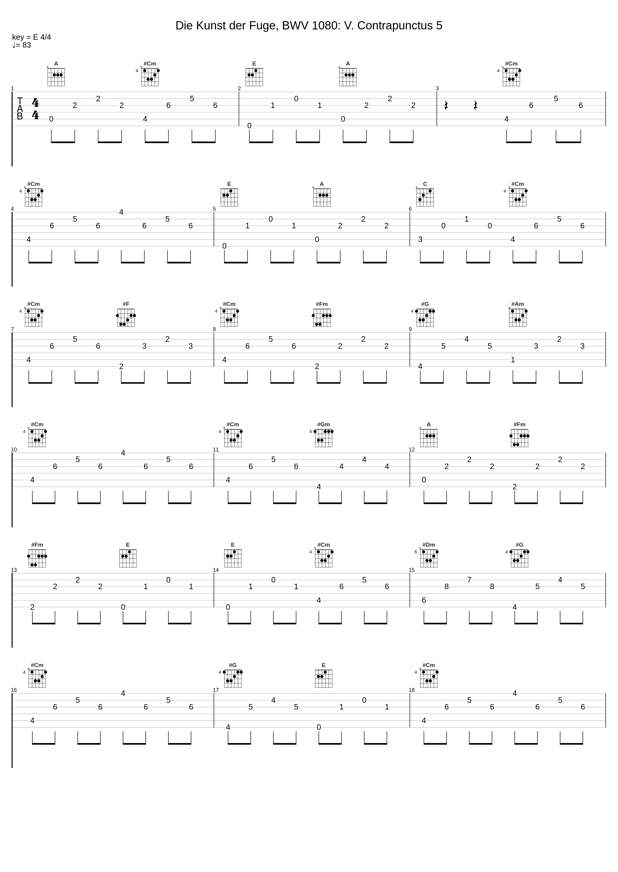 Die Kunst der Fuge, BWV 1080: V. Contrapunctus 5_Sit Fast,Johann Sebastian Bach_1