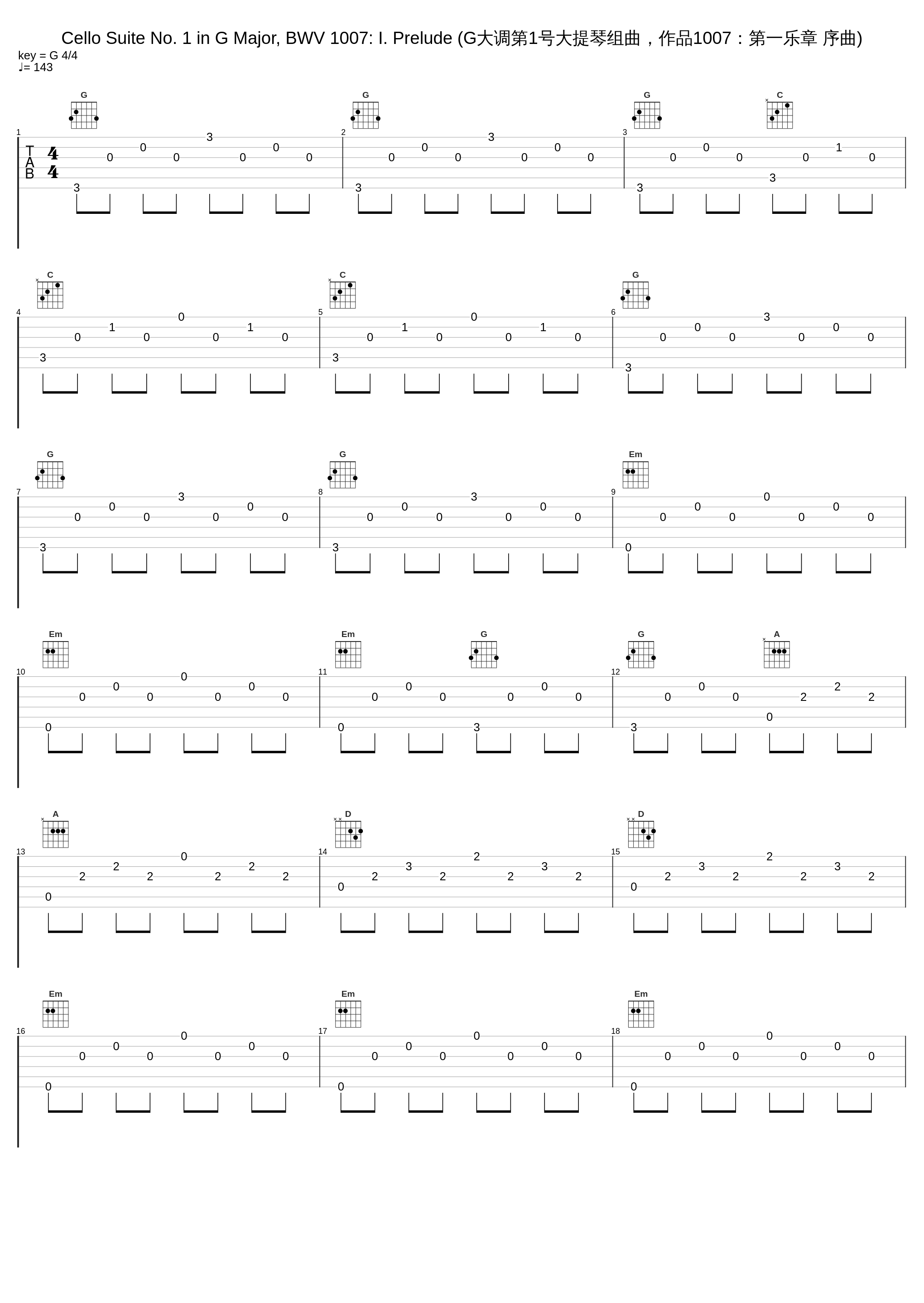 Cello Suite No. 1 in G Major, BWV 1007: I. Prelude (G大调第1号大提琴组曲,作品1007:第一乐章 序曲)_Robert Cohen,Johann Sebastian Bach_1