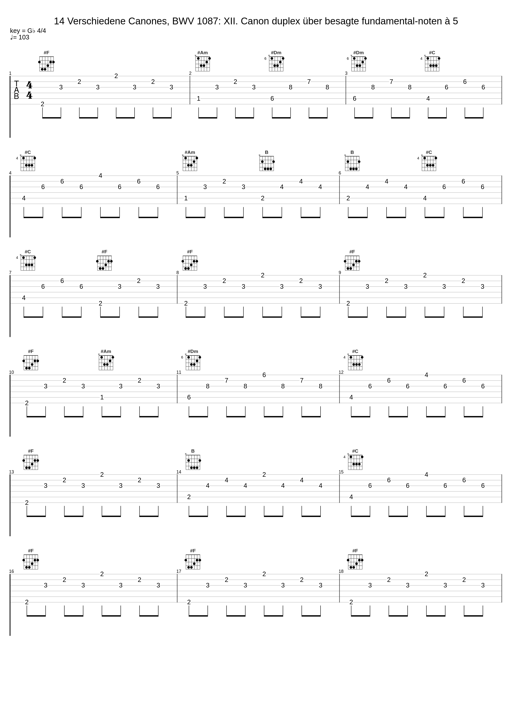 14 Verschiedene Canones, BWV 1087: XII. Canon duplex über besagte fundamental-noten à 5_Café Zimmermann,Johann Sebastian Bach_1