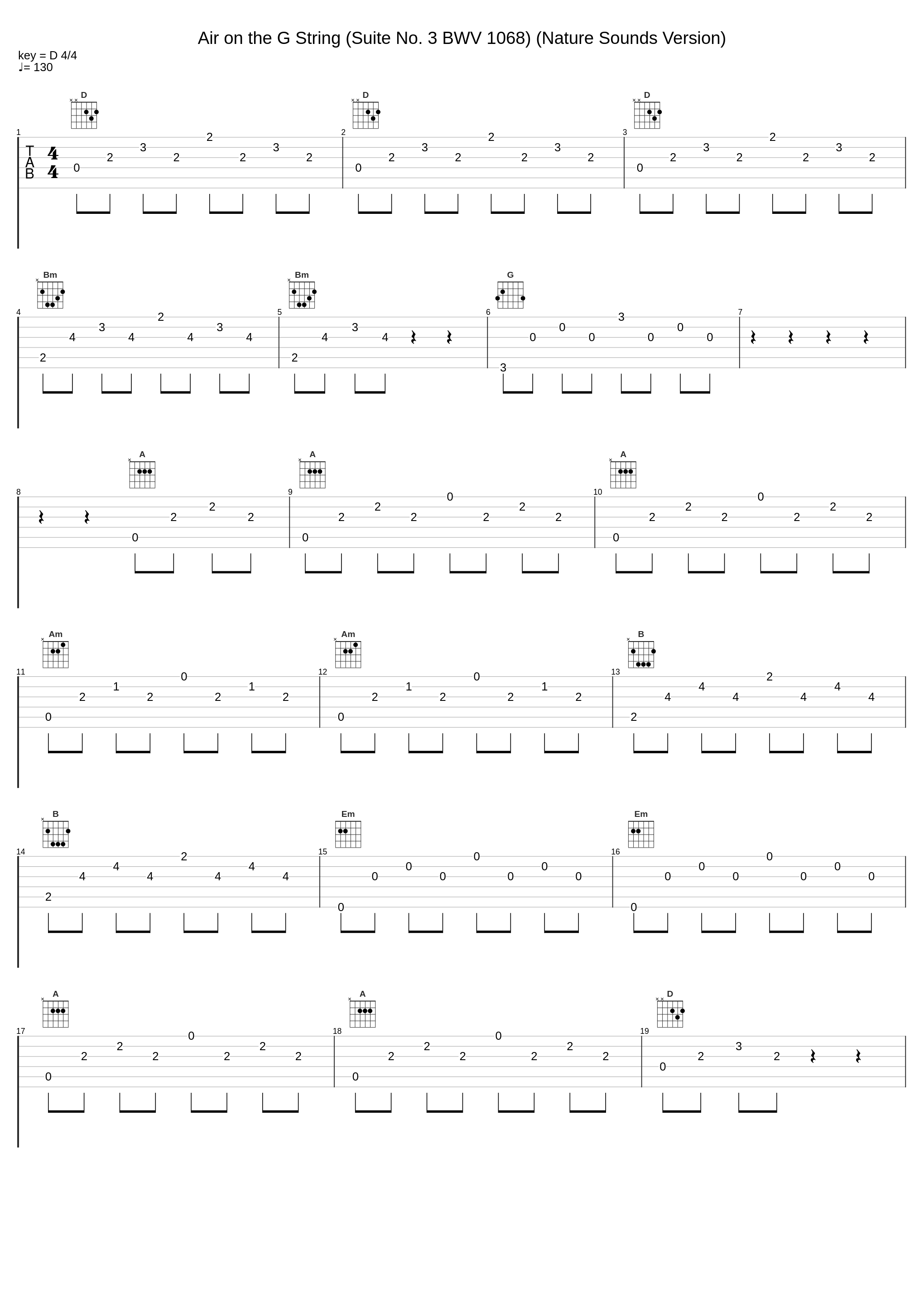 Air on the G String (Suite No. 3 BWV 1068) (Nature Sounds Version)_Classical Music DEA Channel,Guitar Music DEA Channel,Classical Music for Studying DEA Channel,Johann Sebastian Bach_1