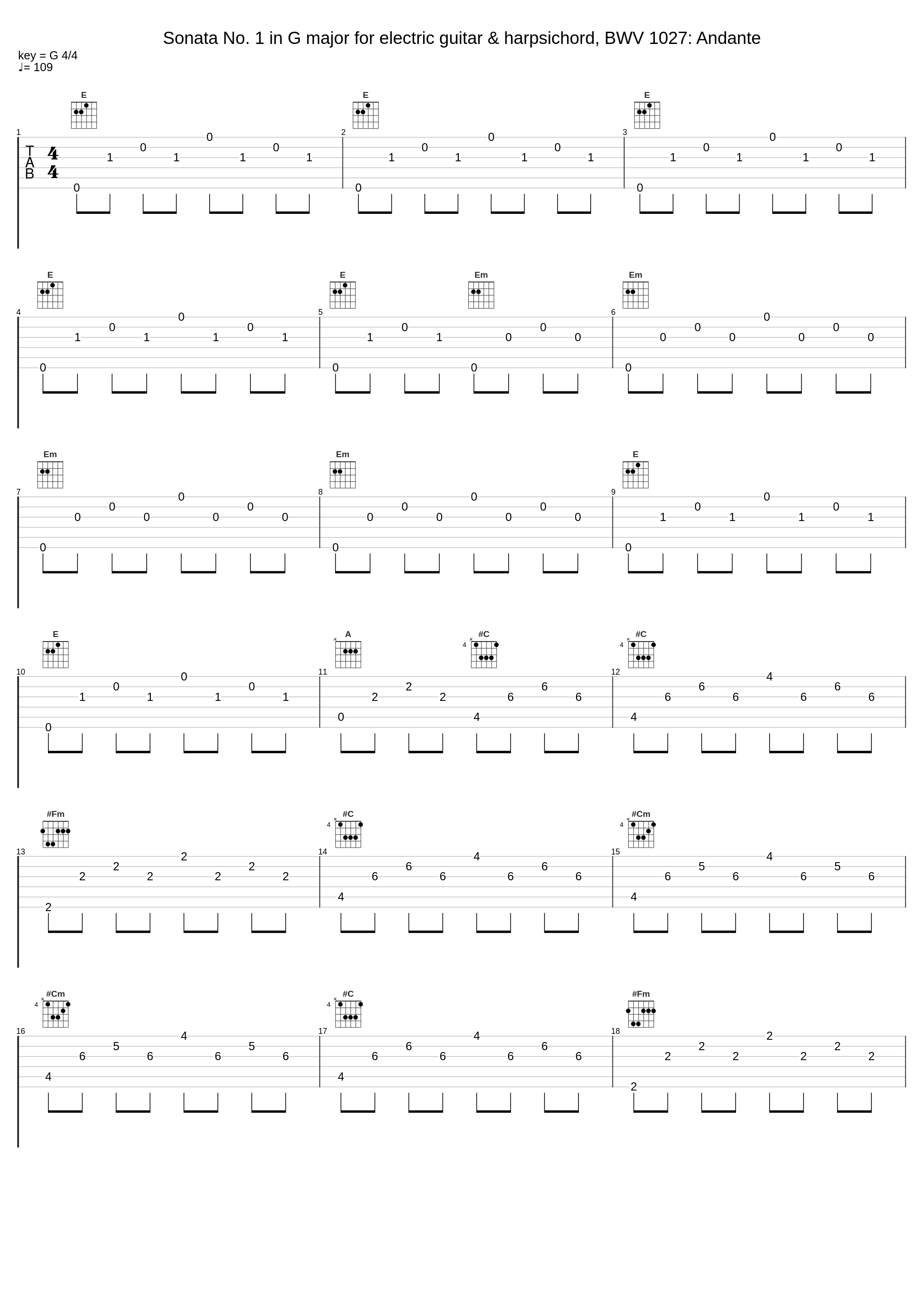 Sonata No. 1 in G major for electric guitar & harpsichord, BWV 1027: Andante_Marcos Roberto dos Santos,Johann Sebastian Bach_1