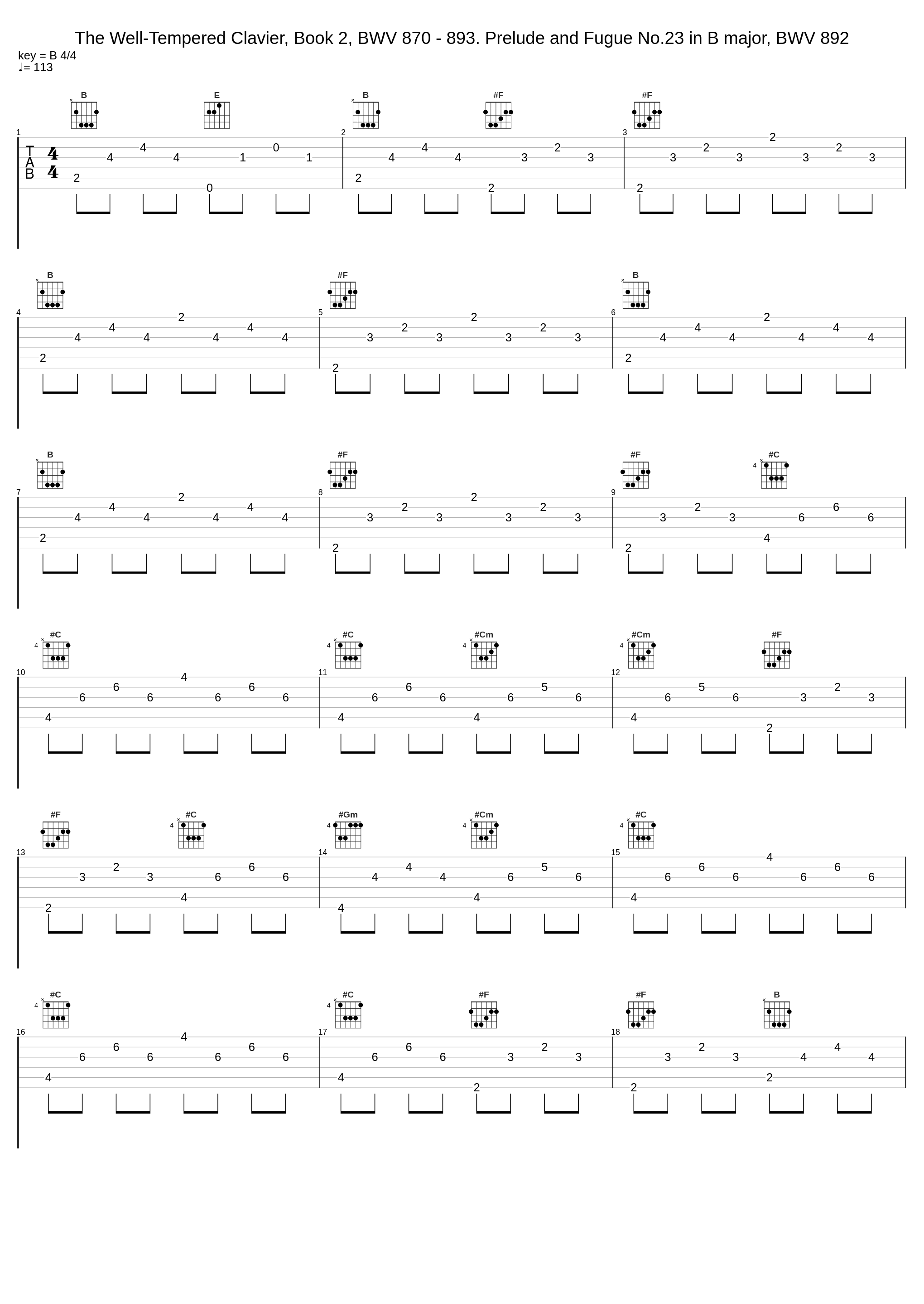 The Well-Tempered Clavier, Book 2, BWV 870 - 893. Prelude and Fugue No.23 in B major, BWV 892_Johann Sebastian Bach,Samuel Feinberg_1