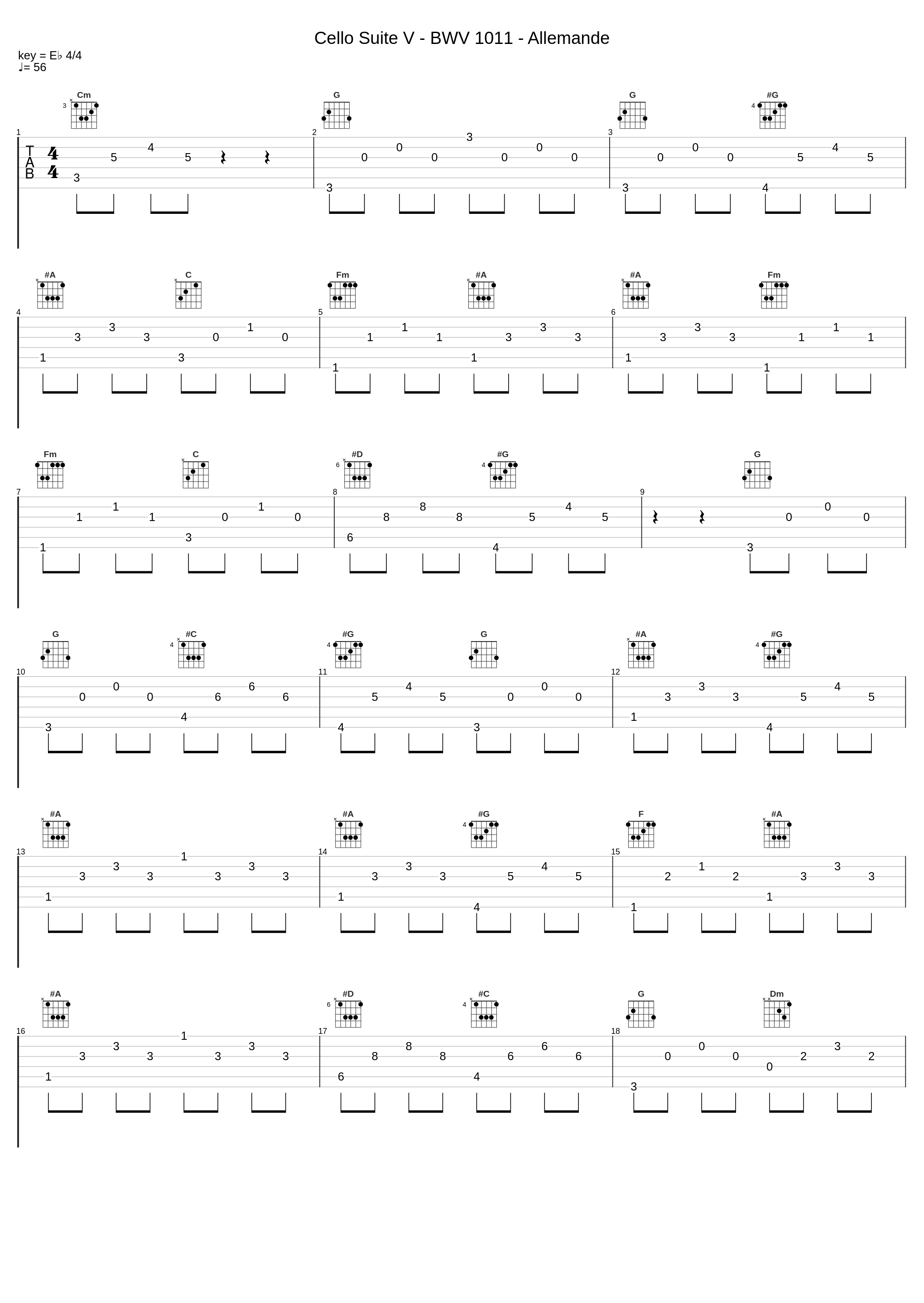 Cello Suite V - BWV 1011 - Allemande_Johann Sebastian Bach,Nologo_1