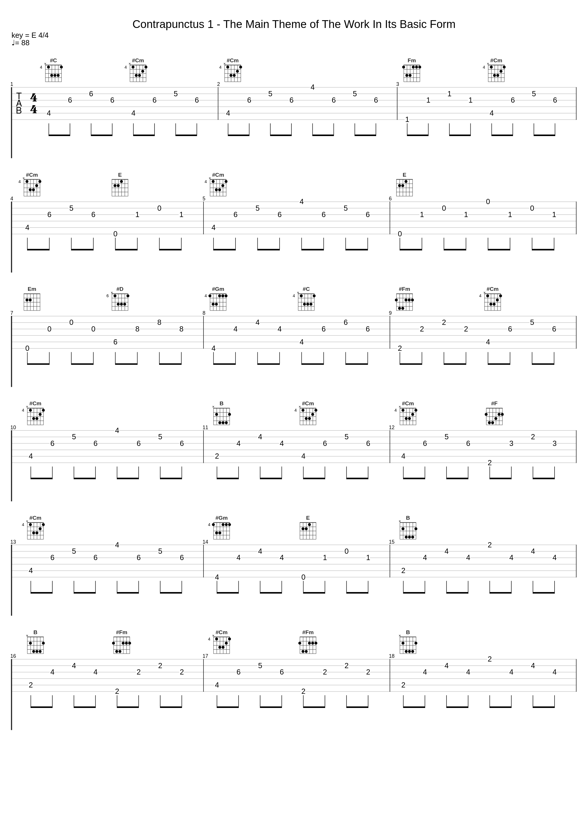 Contrapunctus 1 - The Main Theme of The Work In Its Basic Form_Wikman,Johann Sebastian Bach_1