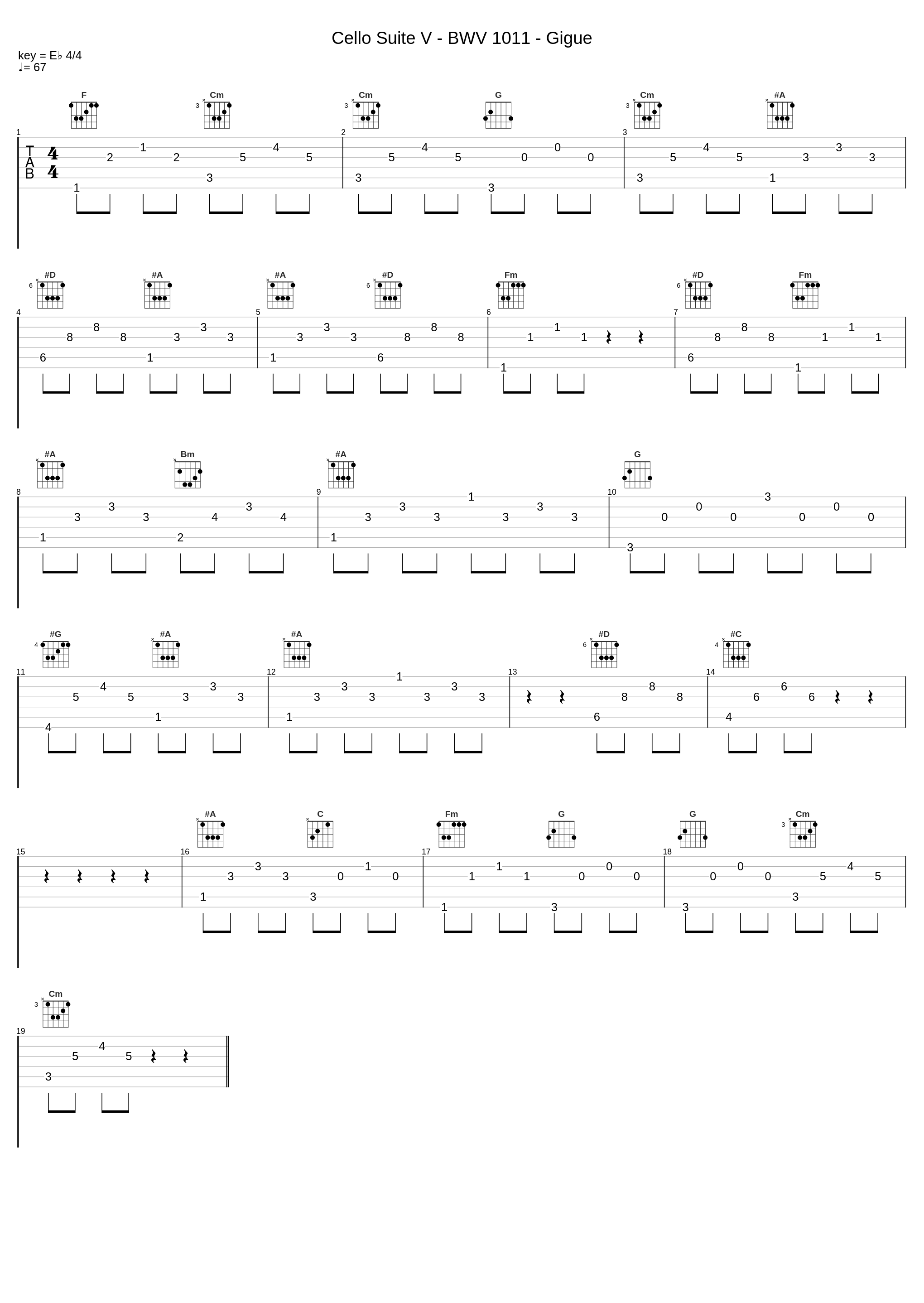 Cello Suite V - BWV 1011 - Gigue_Johann Sebastian Bach,Nologo_1