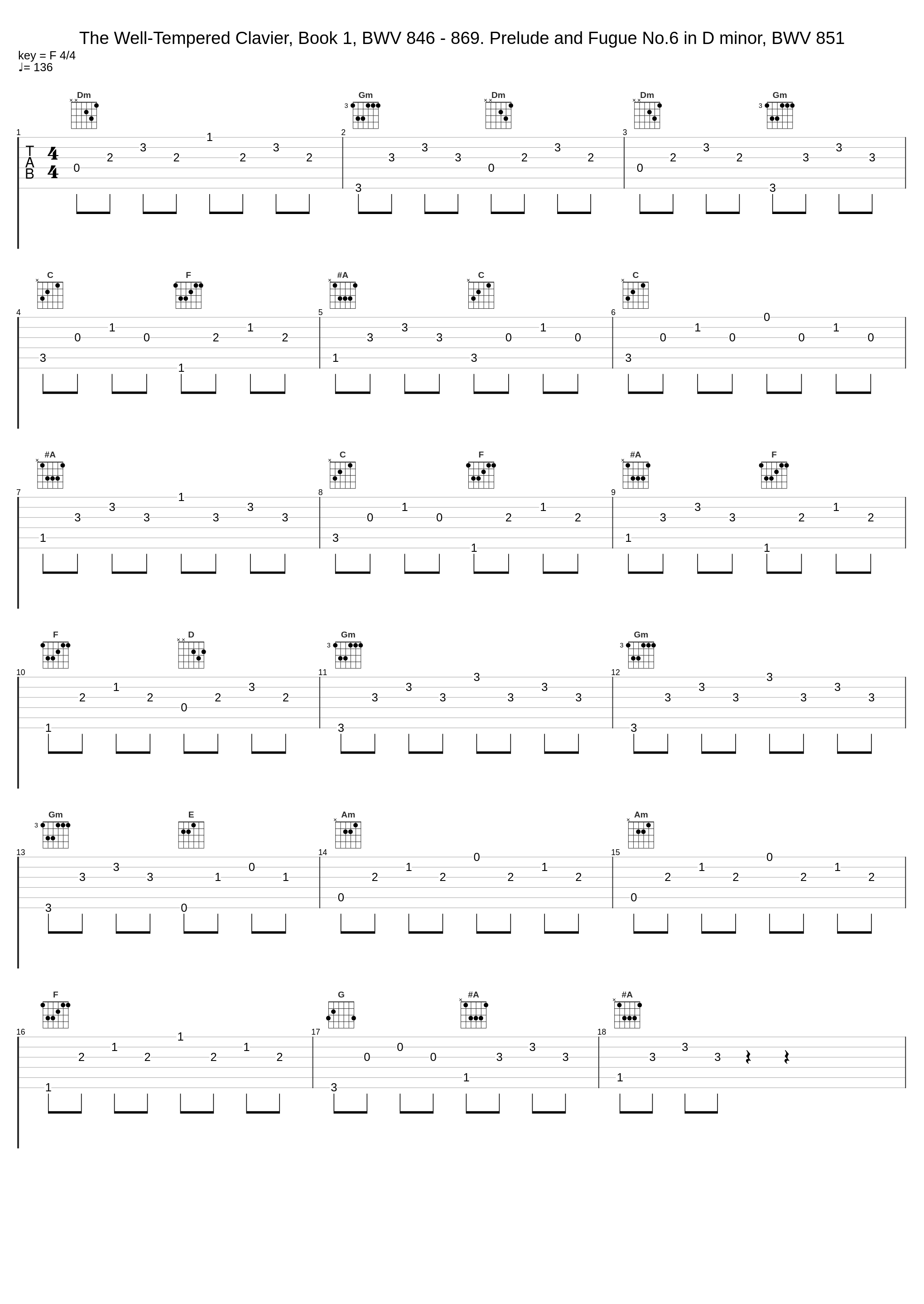 The Well-Tempered Clavier, Book 1, BWV 846 - 869. Prelude and Fugue No.6 in D minor, BWV 851_Johann Sebastian Bach,Samuel Feinberg_1