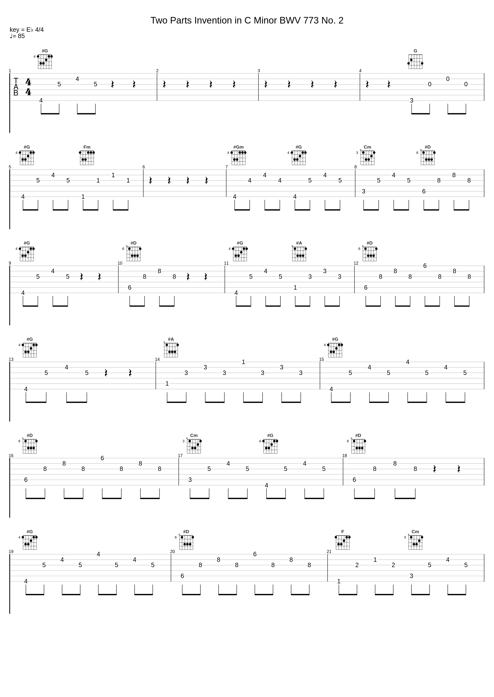 Two Parts Invention in C Minor BWV 773 No. 2_Alexander Sung,Johann Sebastian Bach_1