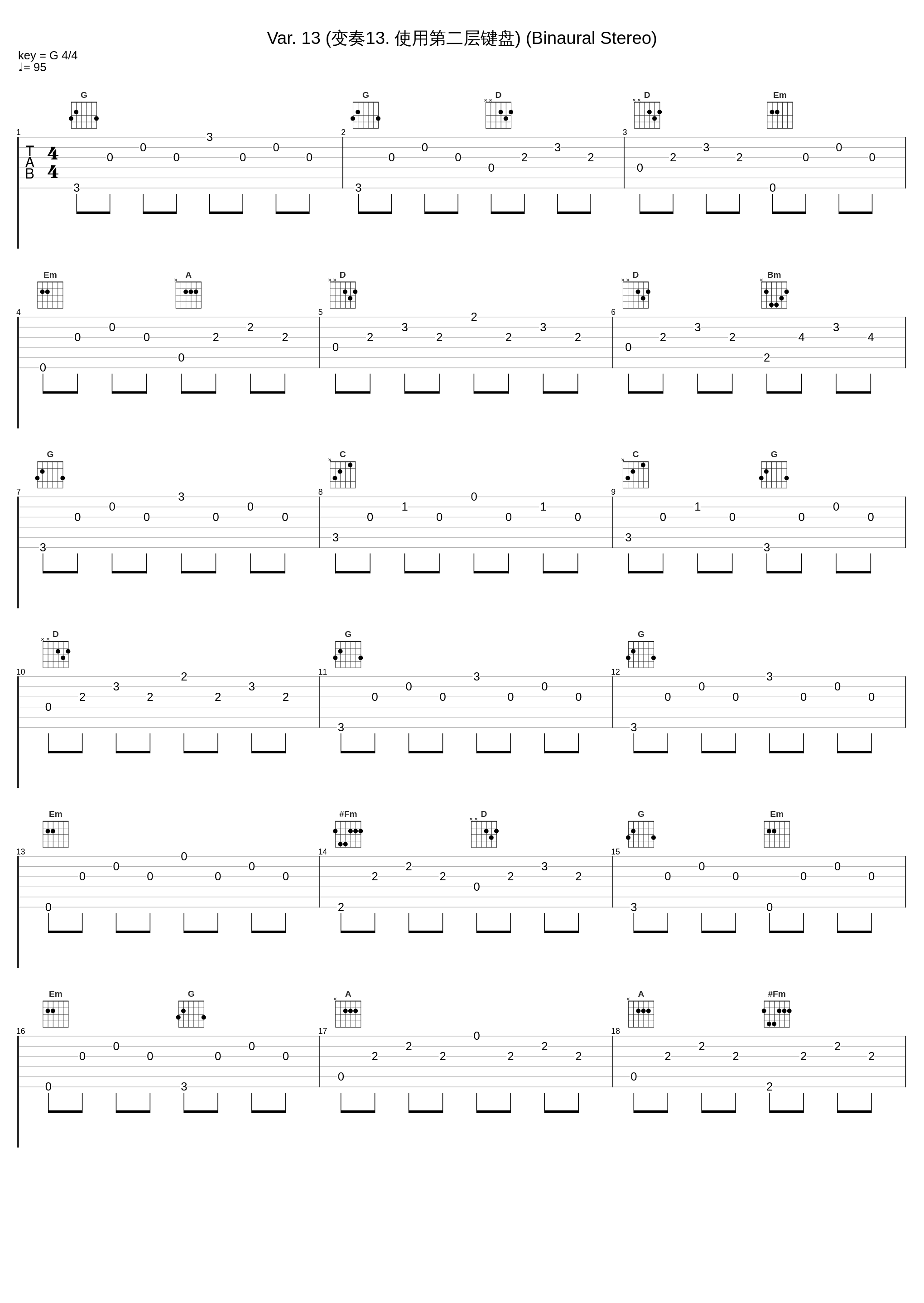 Var. 13 (变奏13. 使用第二层键盘) (Binaural Stereo)_Zenph Studios,Glenn Gould,Johann Sebastian Bach_1