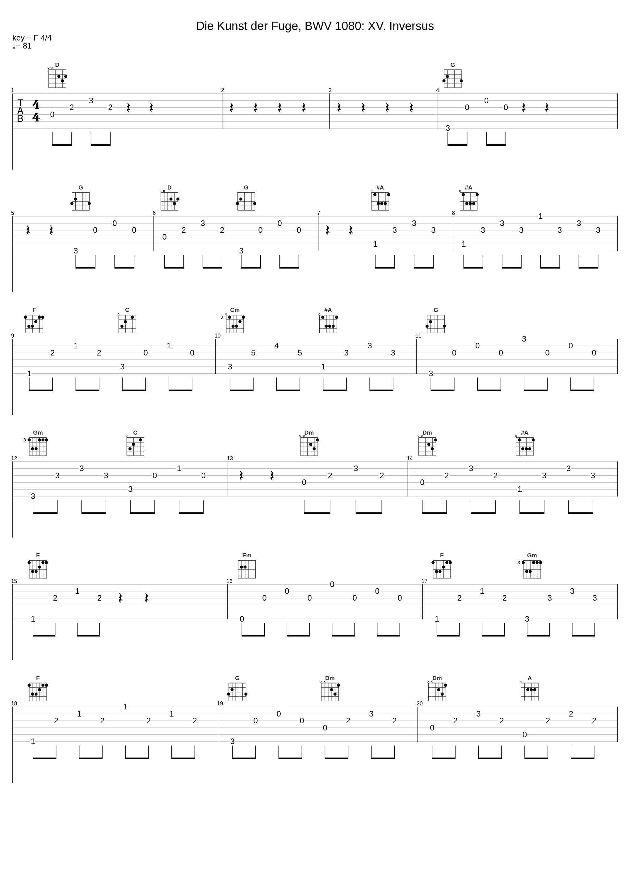 Die Kunst der Fuge, BWV 1080: XV. Inversus_Alice Ader,Johann Sebastian Bach_1