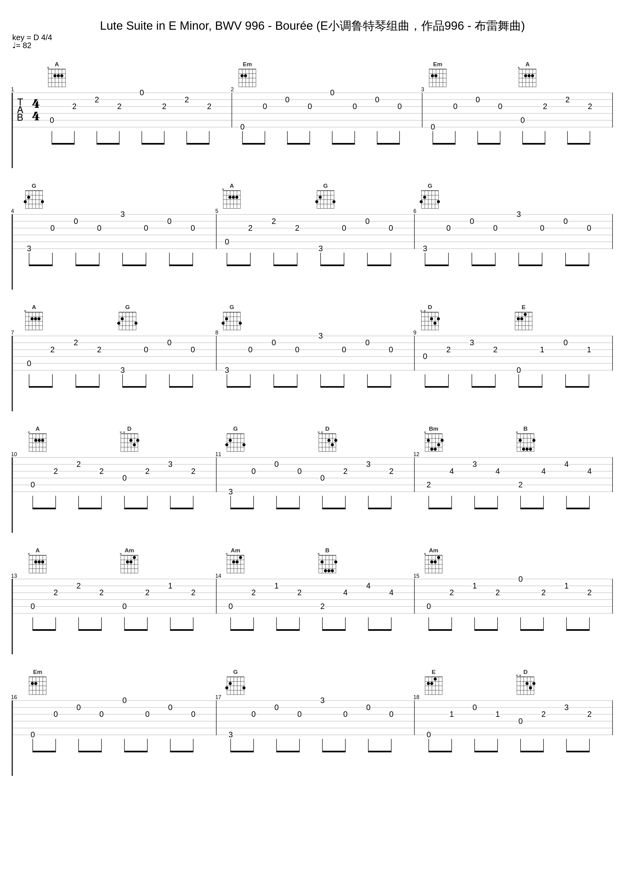Lute Suite in E Minor, BWV 996 - Bourée (E小调鲁特琴组曲，作品996 - 布雷舞曲)_John Williams,Johann Sebastian Bach_1