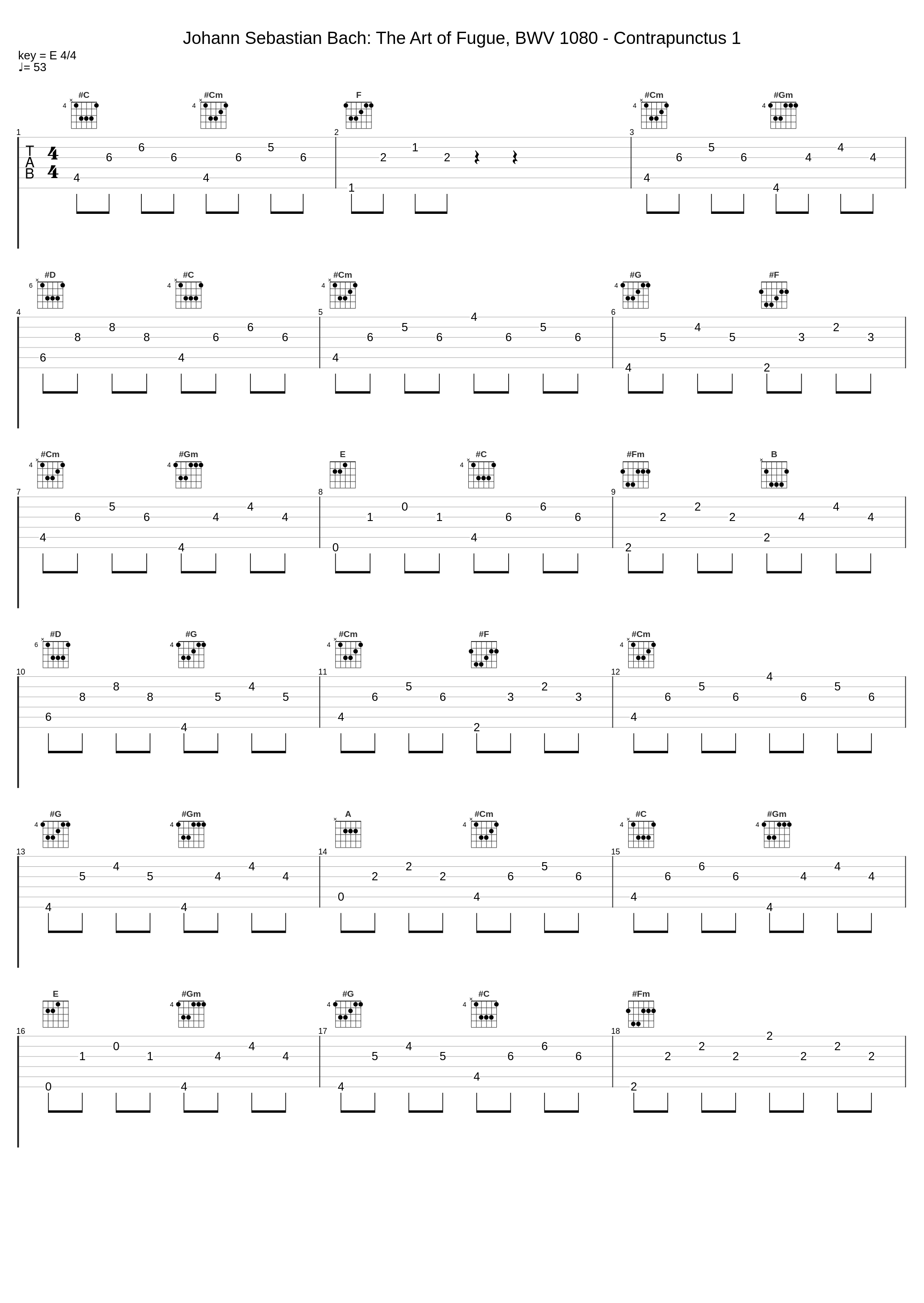 Johann Sebastian Bach: The Art of Fugue, BWV 1080 - Contrapunctus 1_Johann Sebastian Bach_1