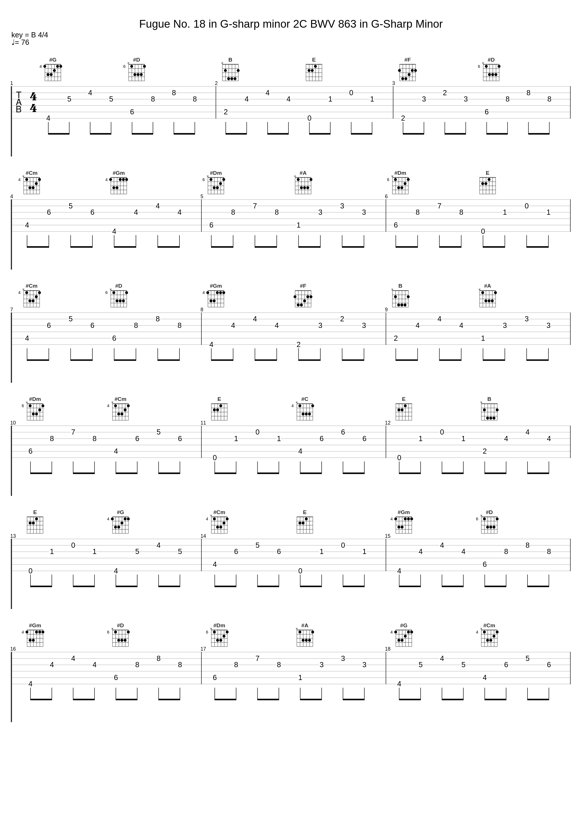 Fugue No. 18 in G-sharp minor 2C BWV 863 in G-Sharp Minor_Johann Sebastian Bach_1