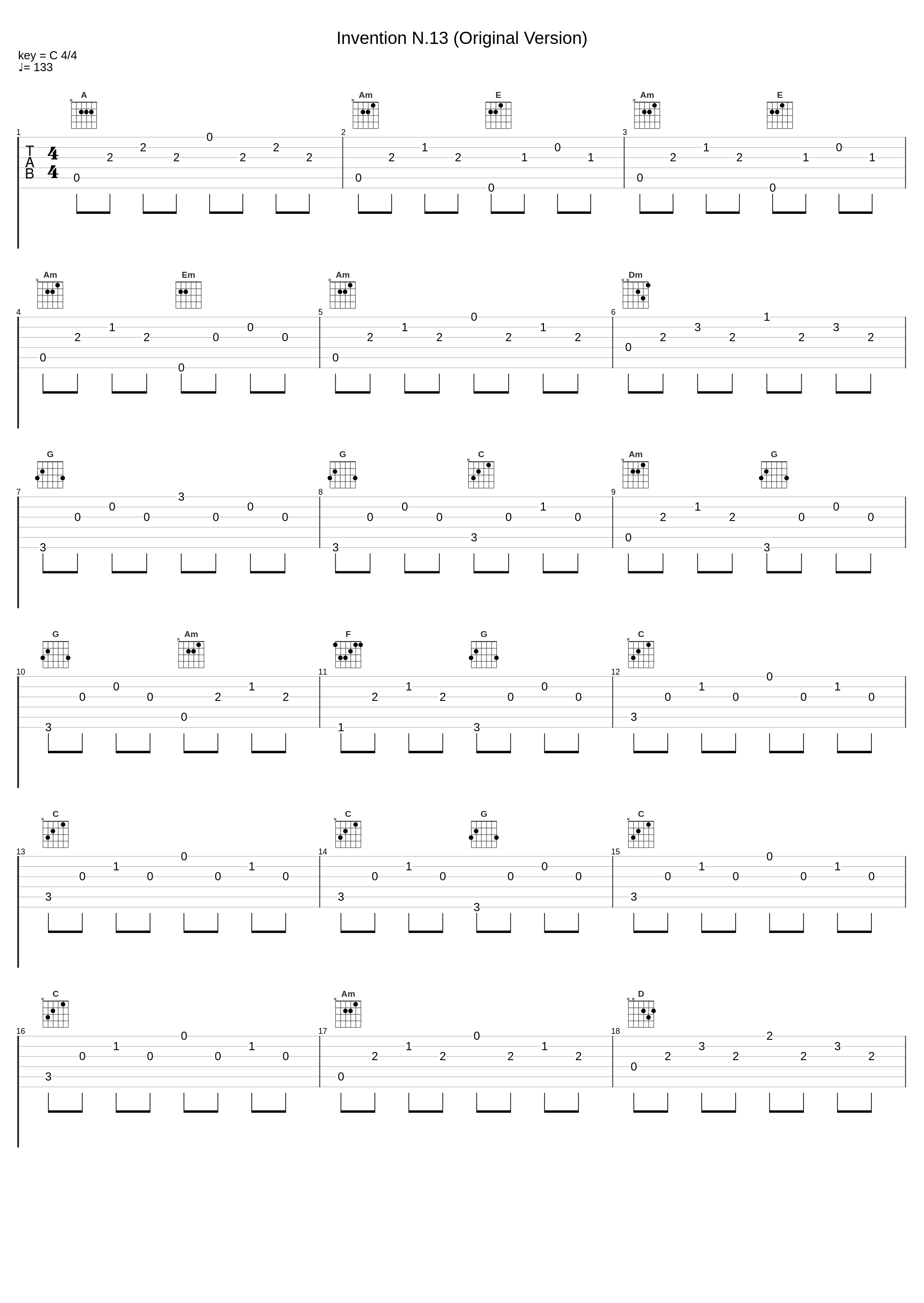 Invention N.13 (Original Version)_Johann Sebastian Bach,C Red_1