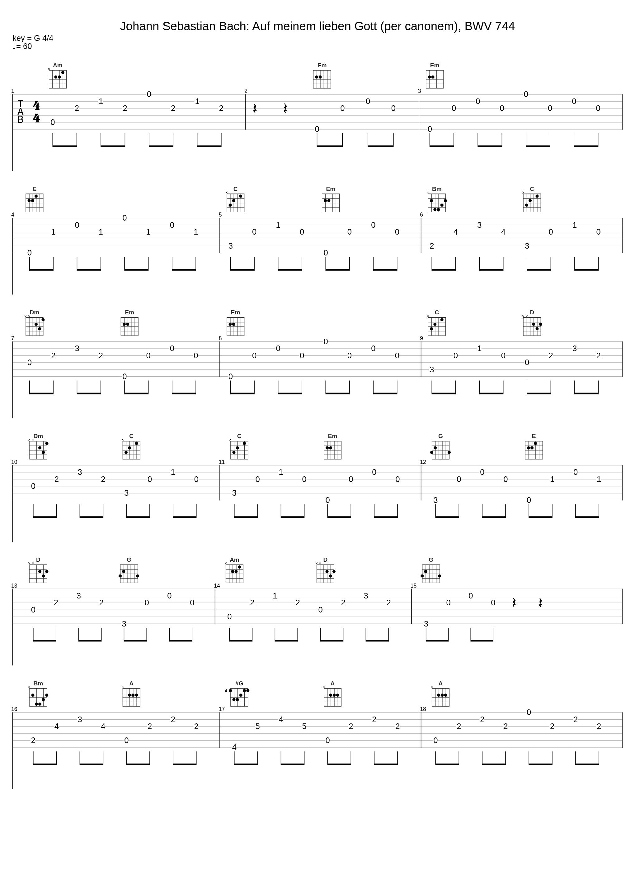 Johann Sebastian Bach: Auf meinem lieben Gott (per canonem), BWV 744_Johann Sebastian Bach_1