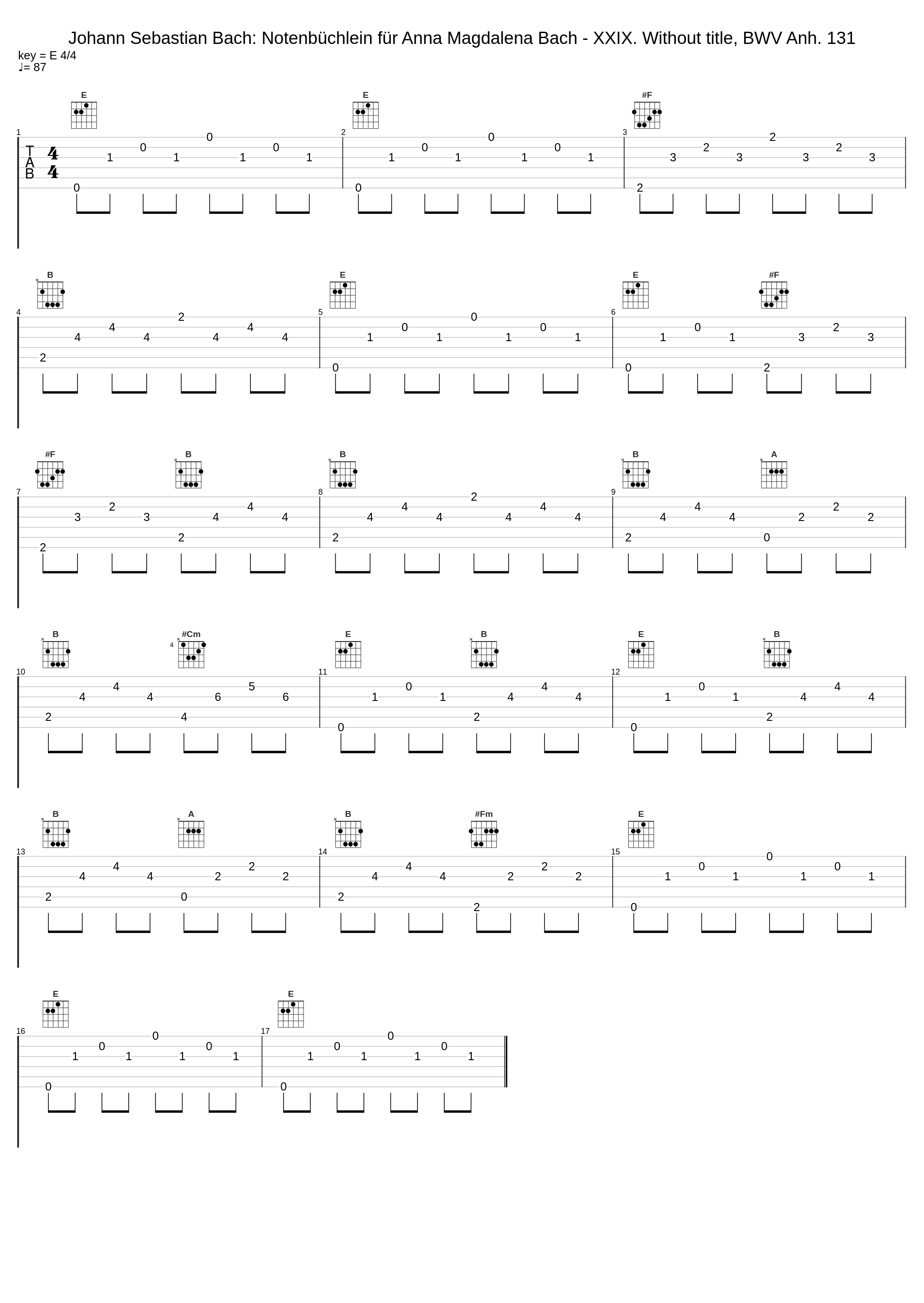 Johann Sebastian Bach: Notenbüchlein für Anna Magdalena Bach - XXIX. Without title, BWV Anh. 131_Johann Sebastian Bach_1