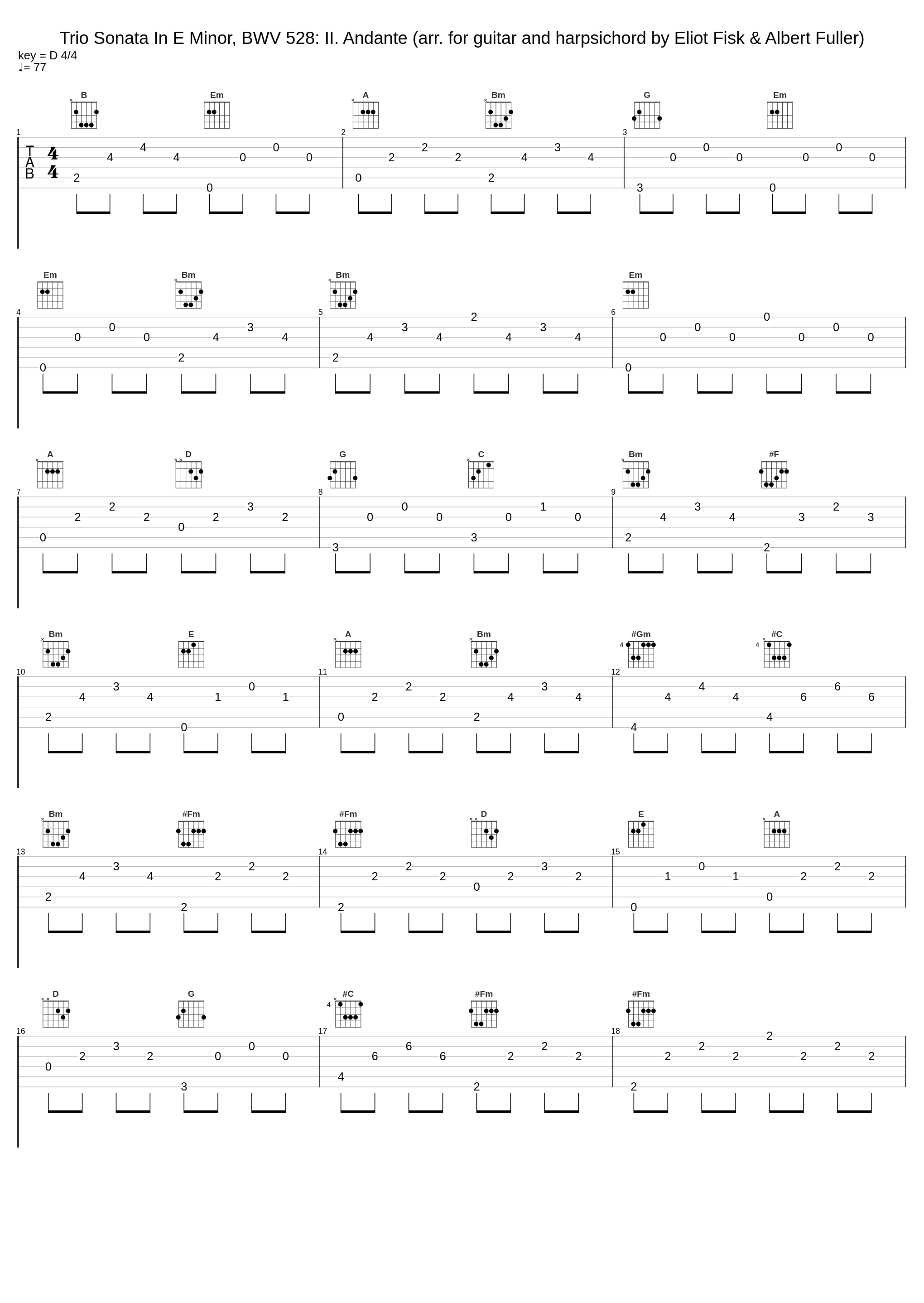 Trio Sonata In E Minor, BWV 528: II. Andante (arr. for guitar and harpsichord by Eliot Fisk & Albert Fuller)_Albert Fuller,Eliot Fisk,Johann Sebastian Bach_1