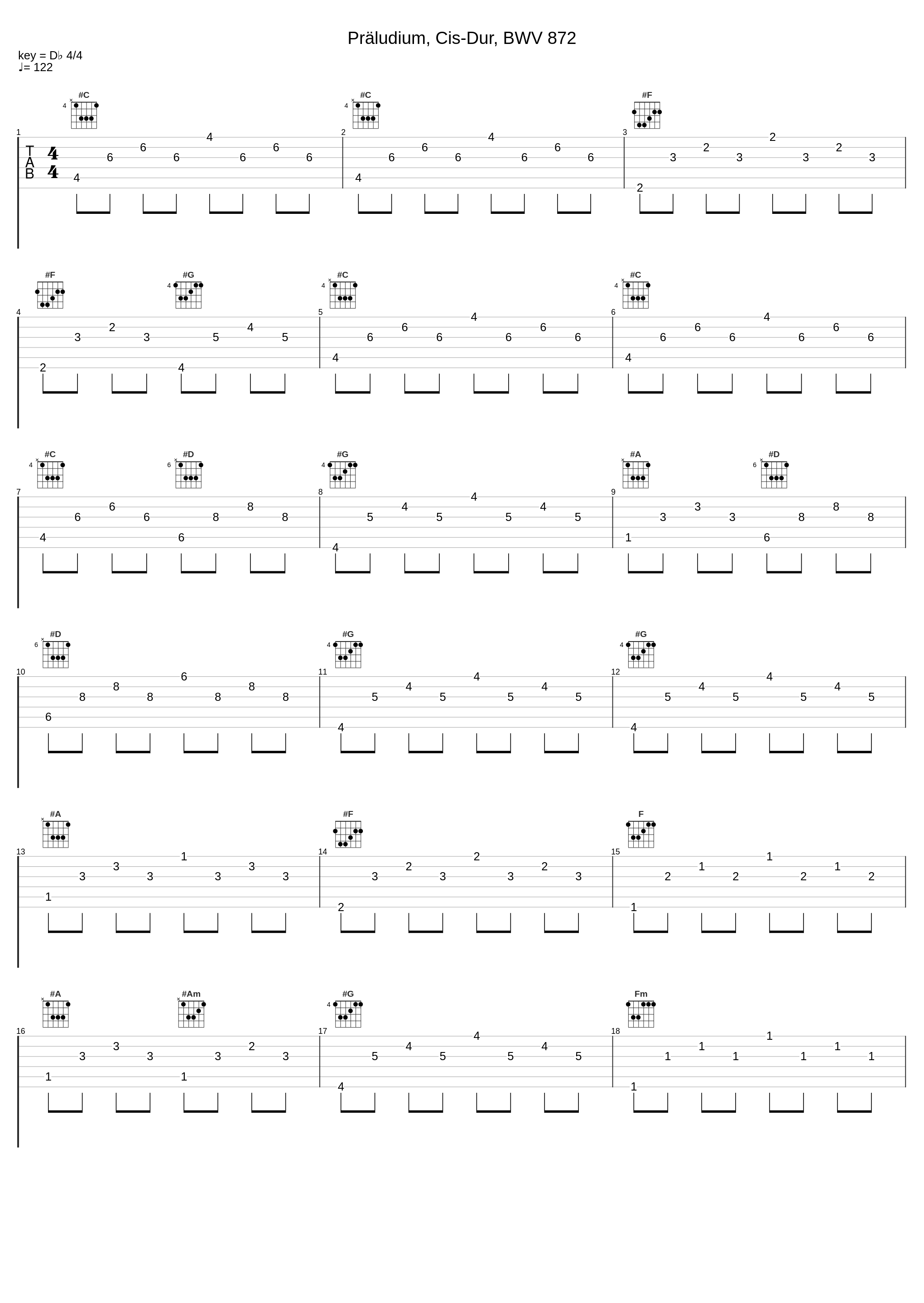 Präludium, Cis-Dur, BWV 872_Hans-Georg Wimmer,Johann Sebastian Bach_1