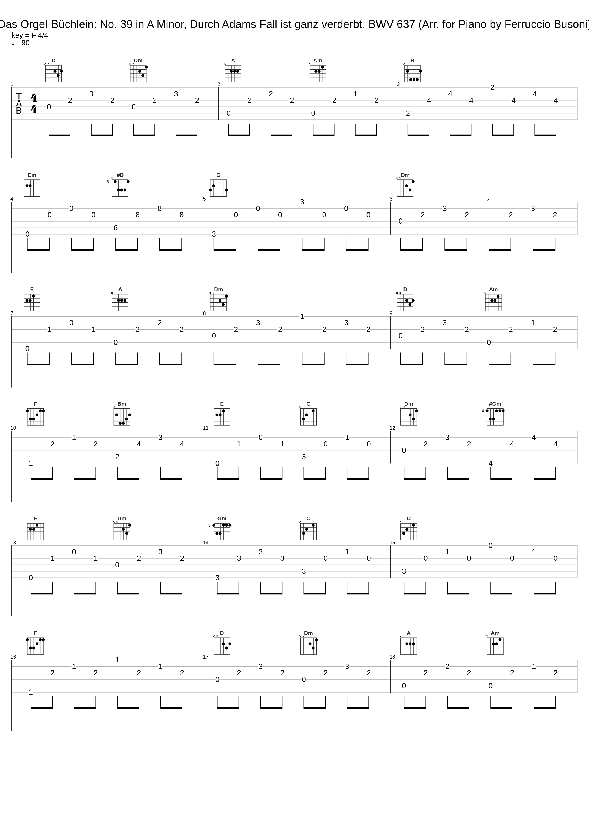 Das Orgel-Büchlein: No. 39 in A Minor, Durch Adams Fall ist ganz verderbt, BWV 637 (Arr. for Piano by Ferruccio Busoni)_Gottfried Hemetsberger,Johann Sebastian Bach_1