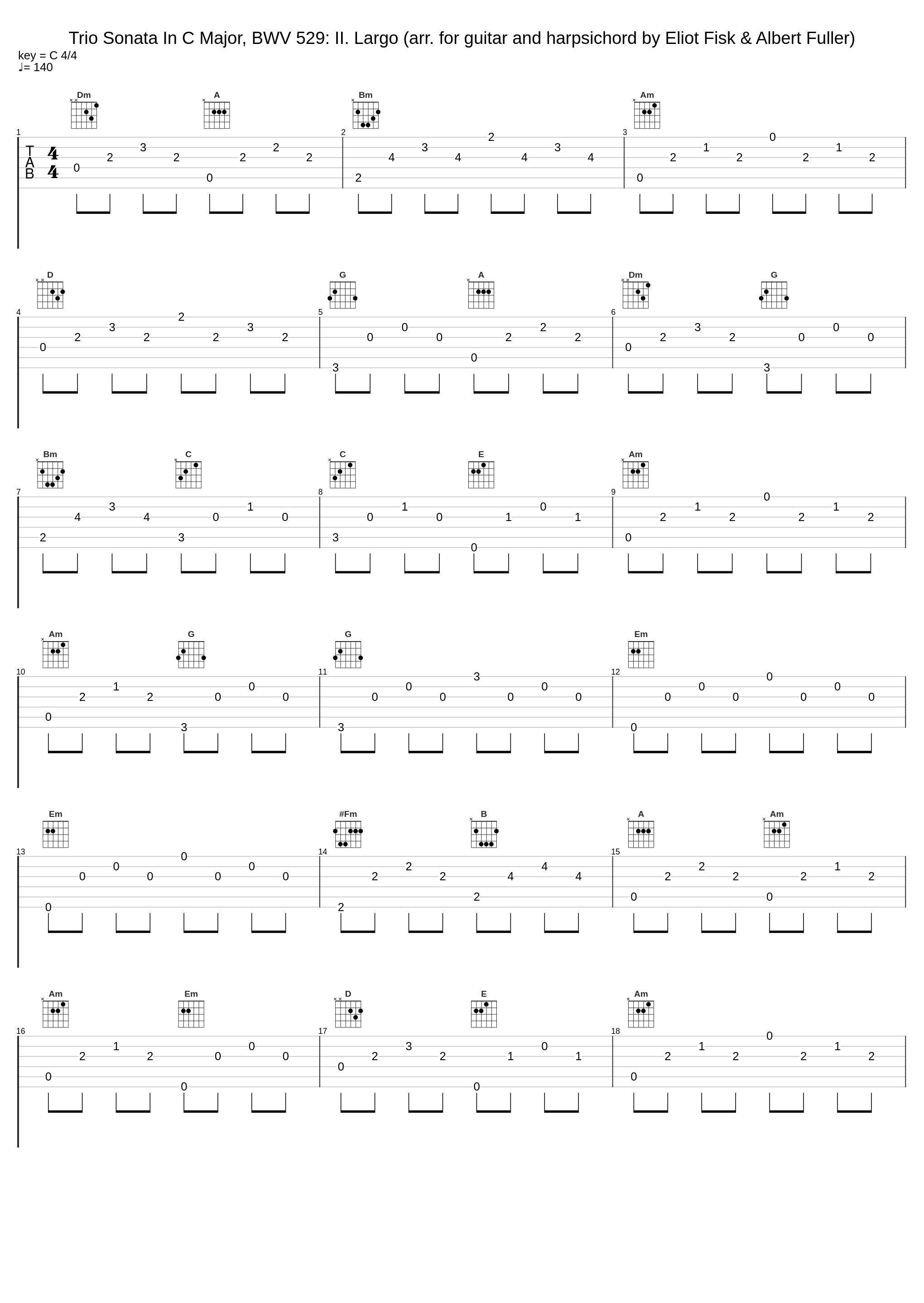 Trio Sonata In C Major, BWV 529: II. Largo (arr. for guitar and harpsichord by Eliot Fisk & Albert Fuller)_Albert Fuller,Eliot Fisk,Johann Sebastian Bach_1
