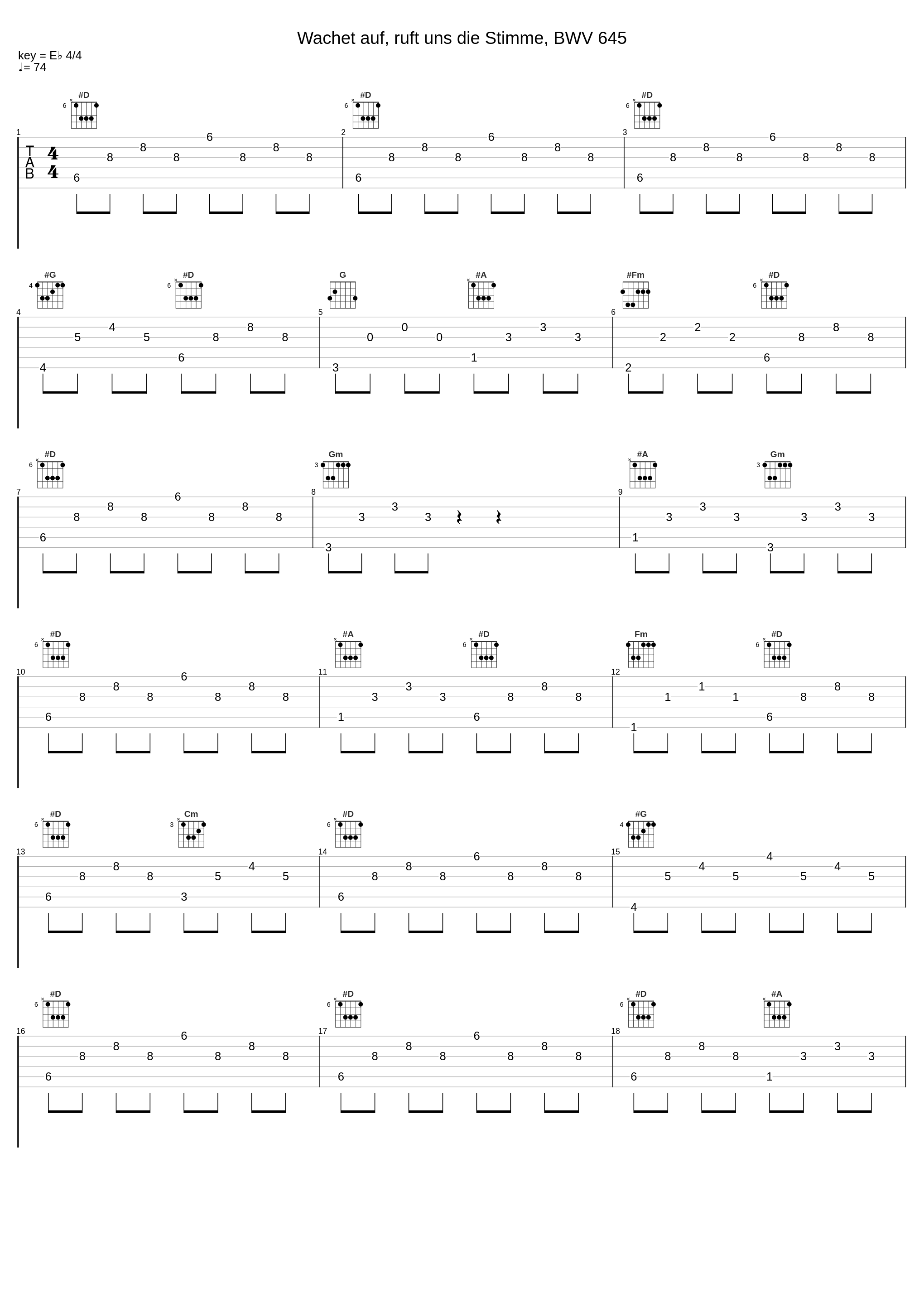 Wachet auf, ruft uns die Stimme, BWV 645_Pietro Tagliaferri,Stefano Pellini,Johann Sebastian Bach_1