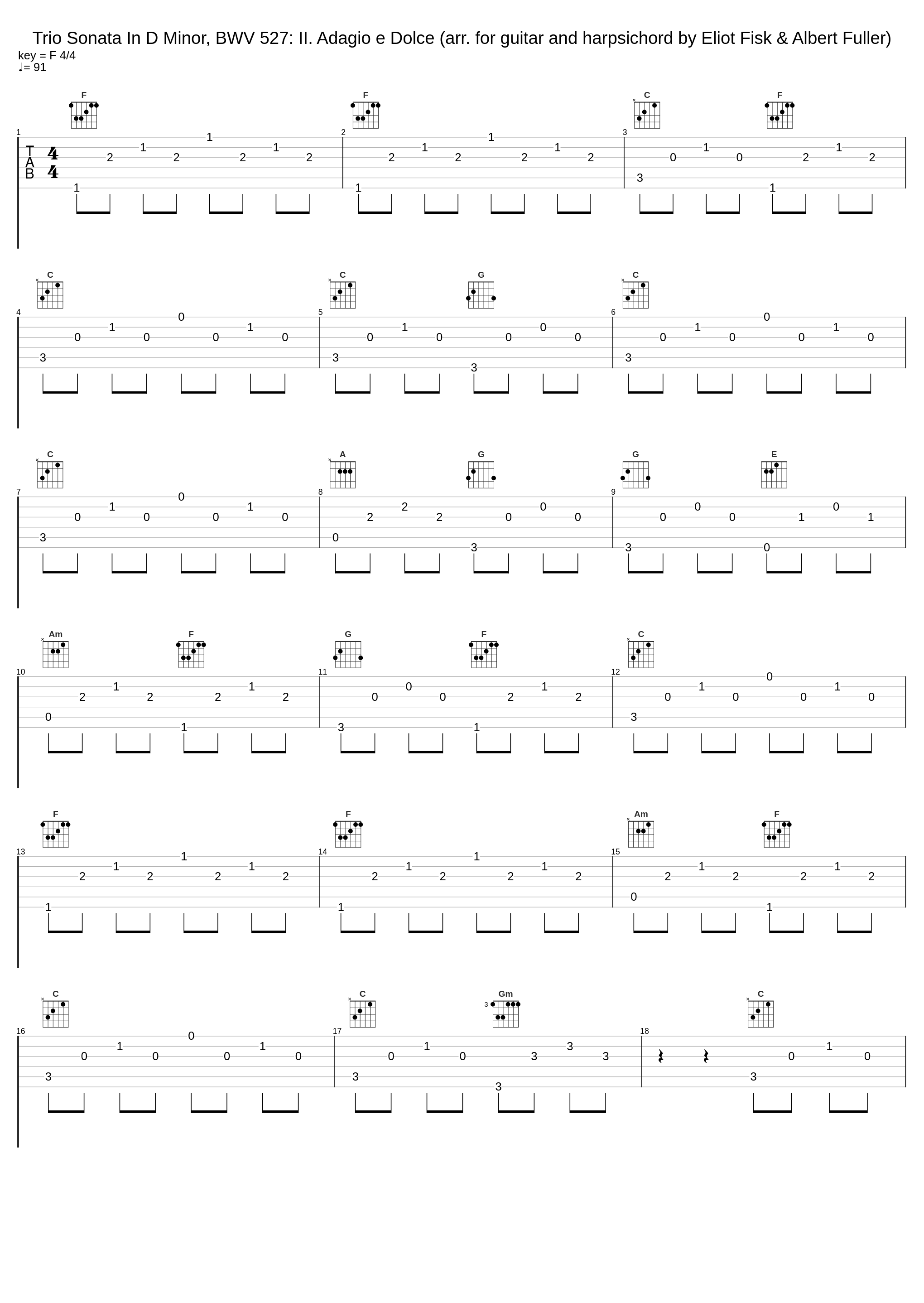 Trio Sonata In D Minor, BWV 527: II. Adagio e Dolce (arr. for guitar and harpsichord by Eliot Fisk & Albert Fuller)_Albert Fuller,Eliot Fisk,Johann Sebastian Bach_1