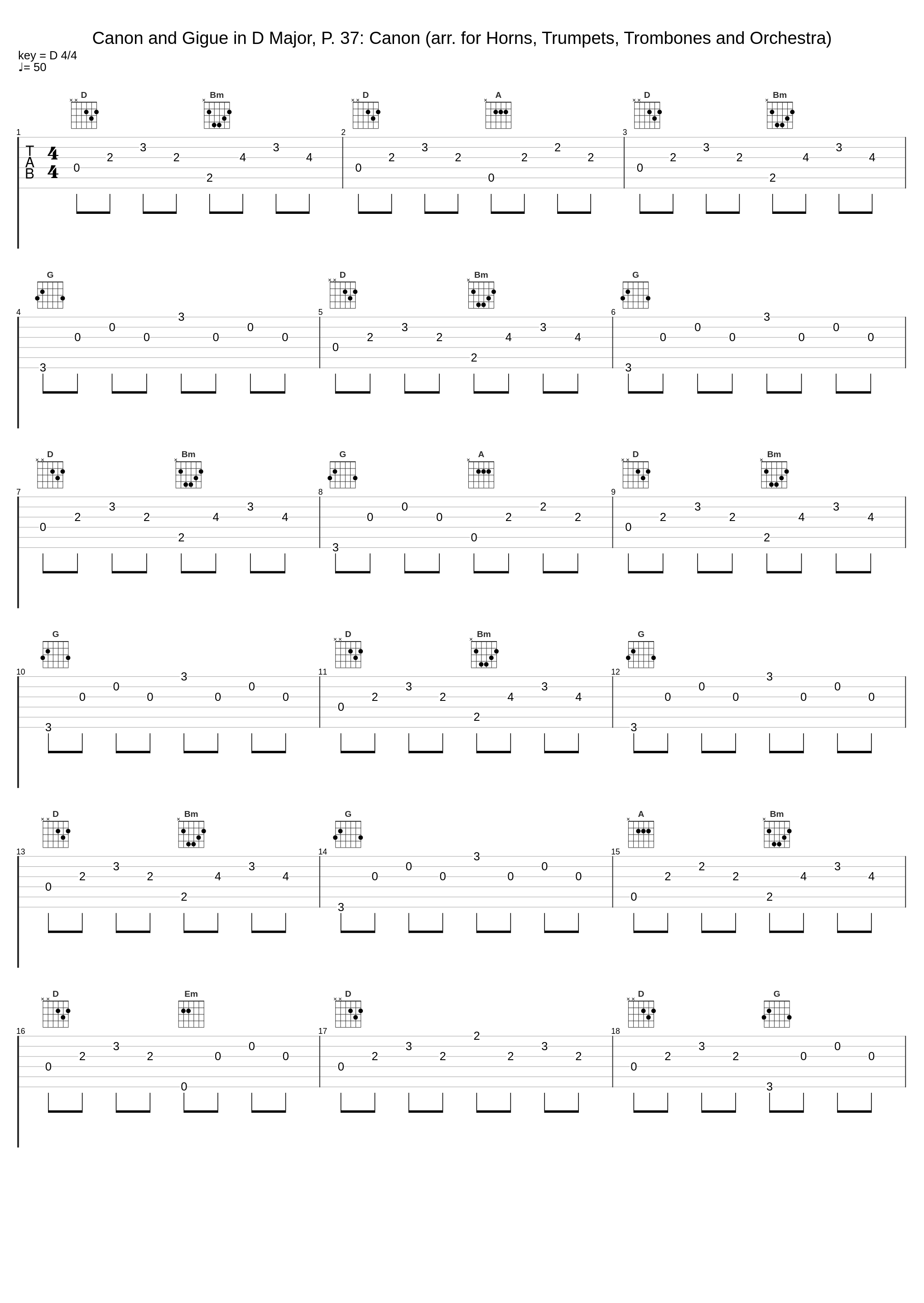 Canon and Gigue in D Major, P. 37: Canon (arr. for Horns, Trumpets, Trombones and Orchestra)_Walter Rinaldi,Johann Sebastian Bach_1