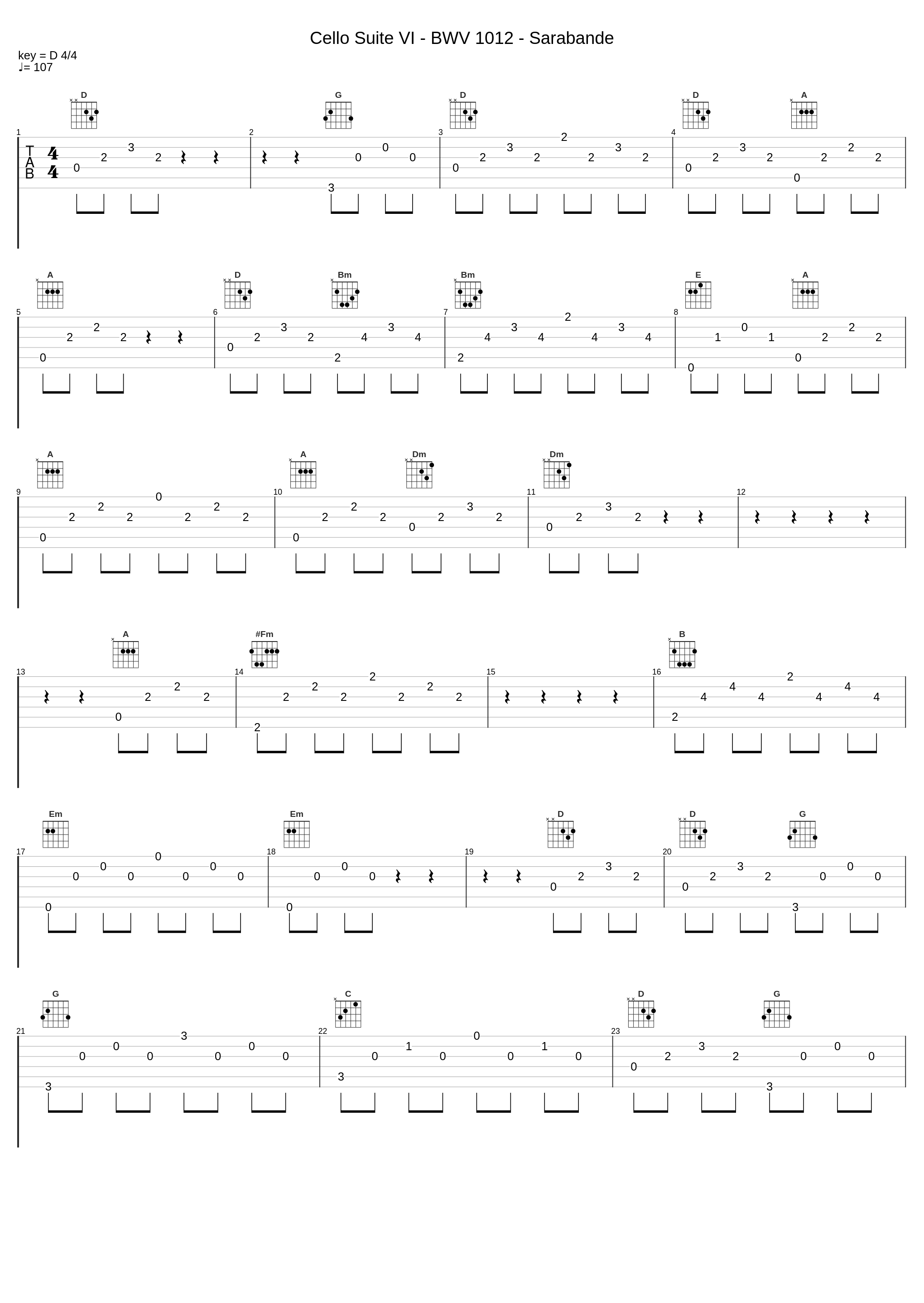 Cello Suite VI - BWV 1012 - Sarabande_Johann Sebastian Bach,Nologo_1