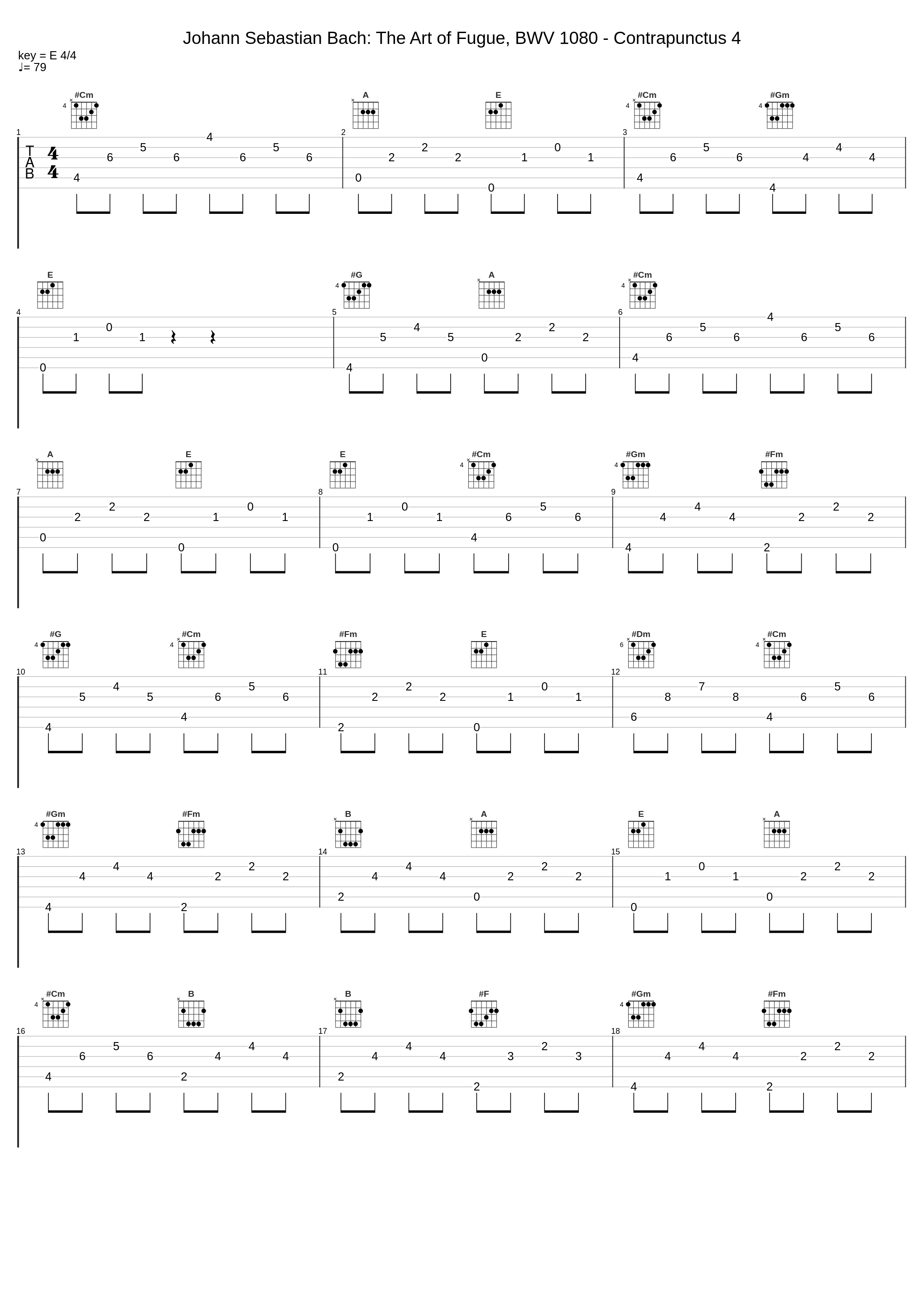 Johann Sebastian Bach: The Art of Fugue, BWV 1080 - Contrapunctus 4_Johann Sebastian Bach_1